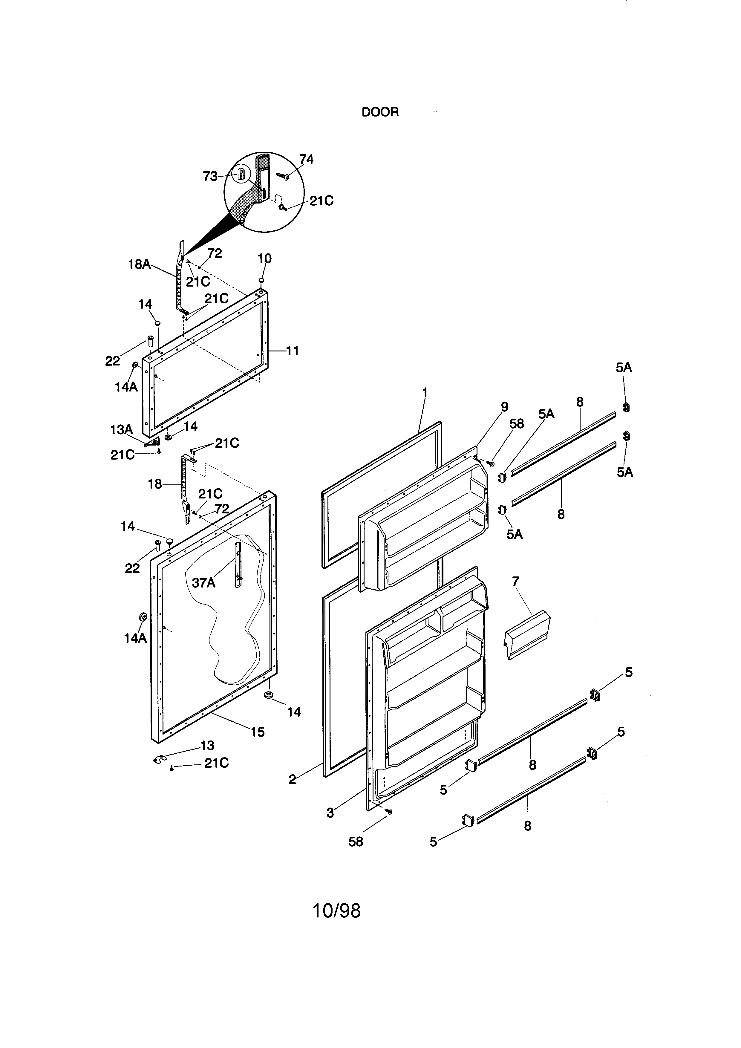 Kenmore 25378821891 door diagram