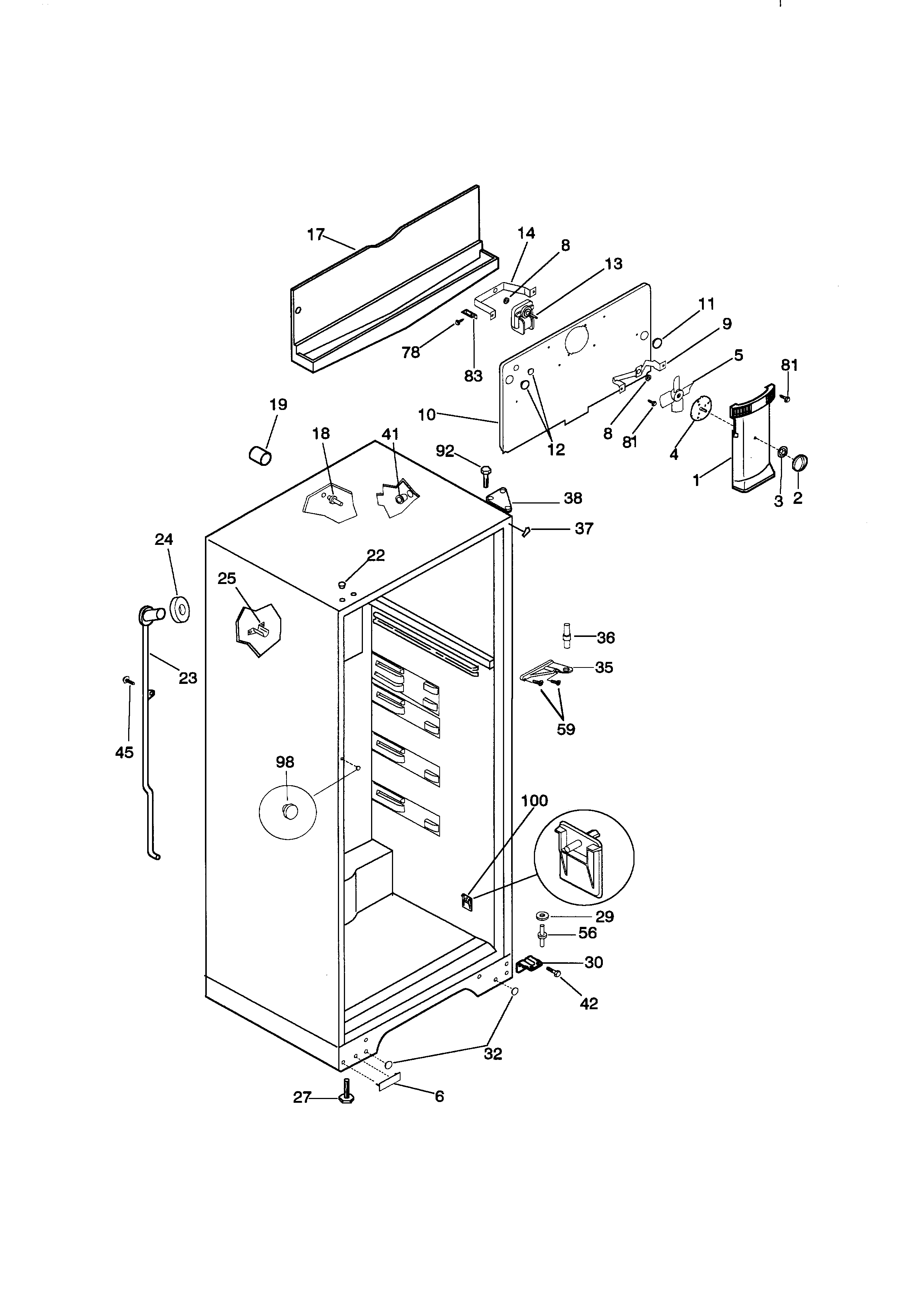 Kenmore 25336608891 cabinet diagram