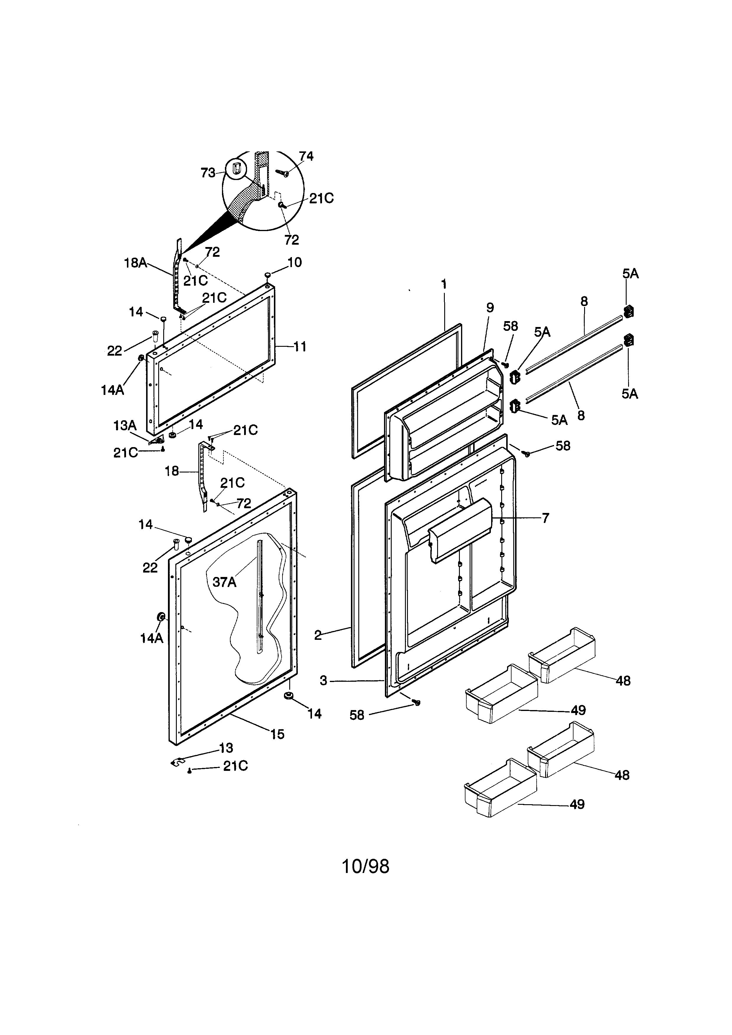 Kenmore 25378842792 door diagram