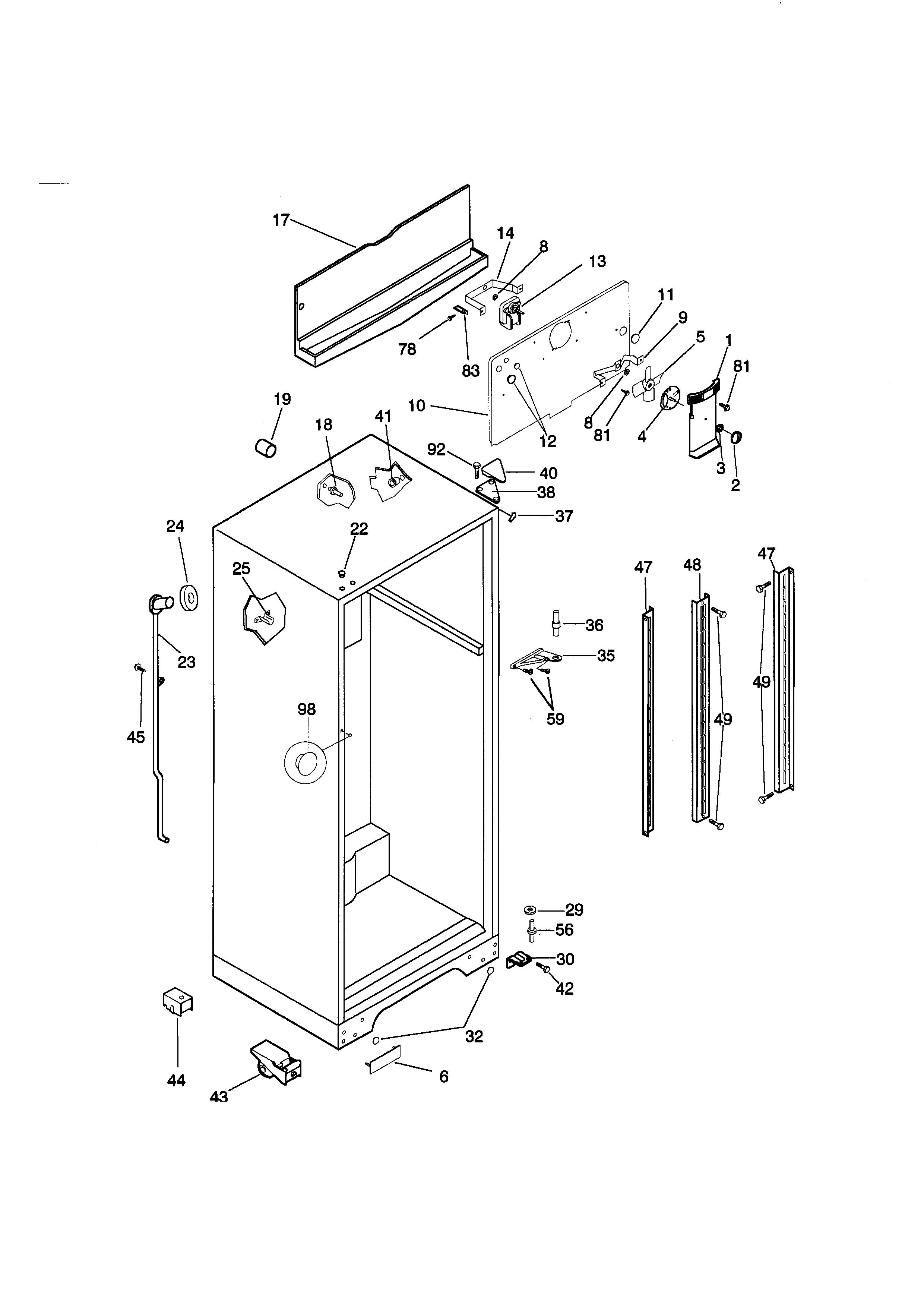 Kenmore 25378842792 cabinet diagram