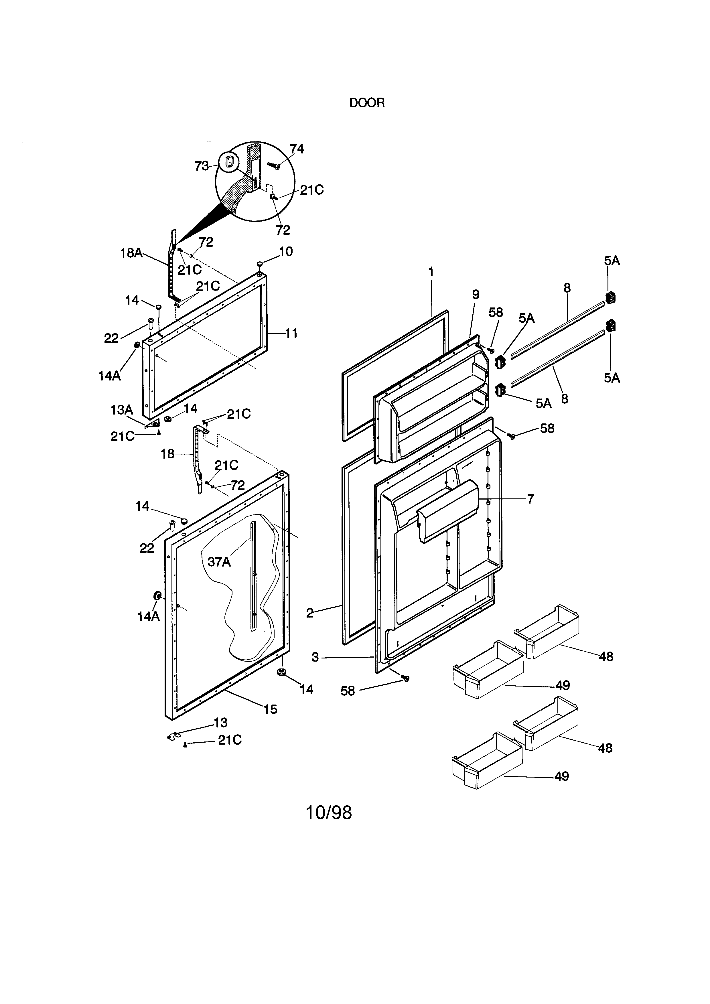 Kenmore 25378837792 door diagram