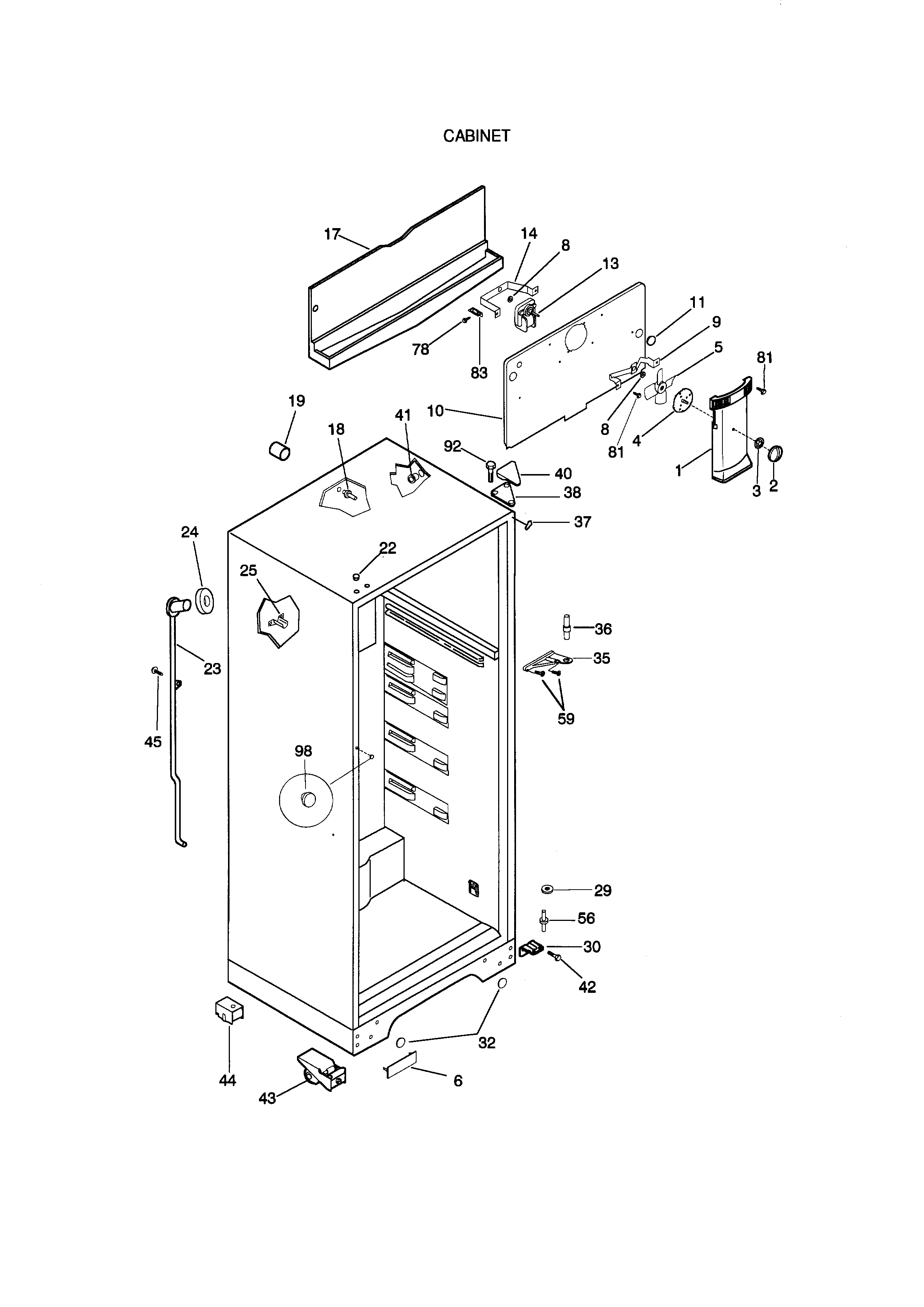 Kenmore 25378837792 cabinet diagram