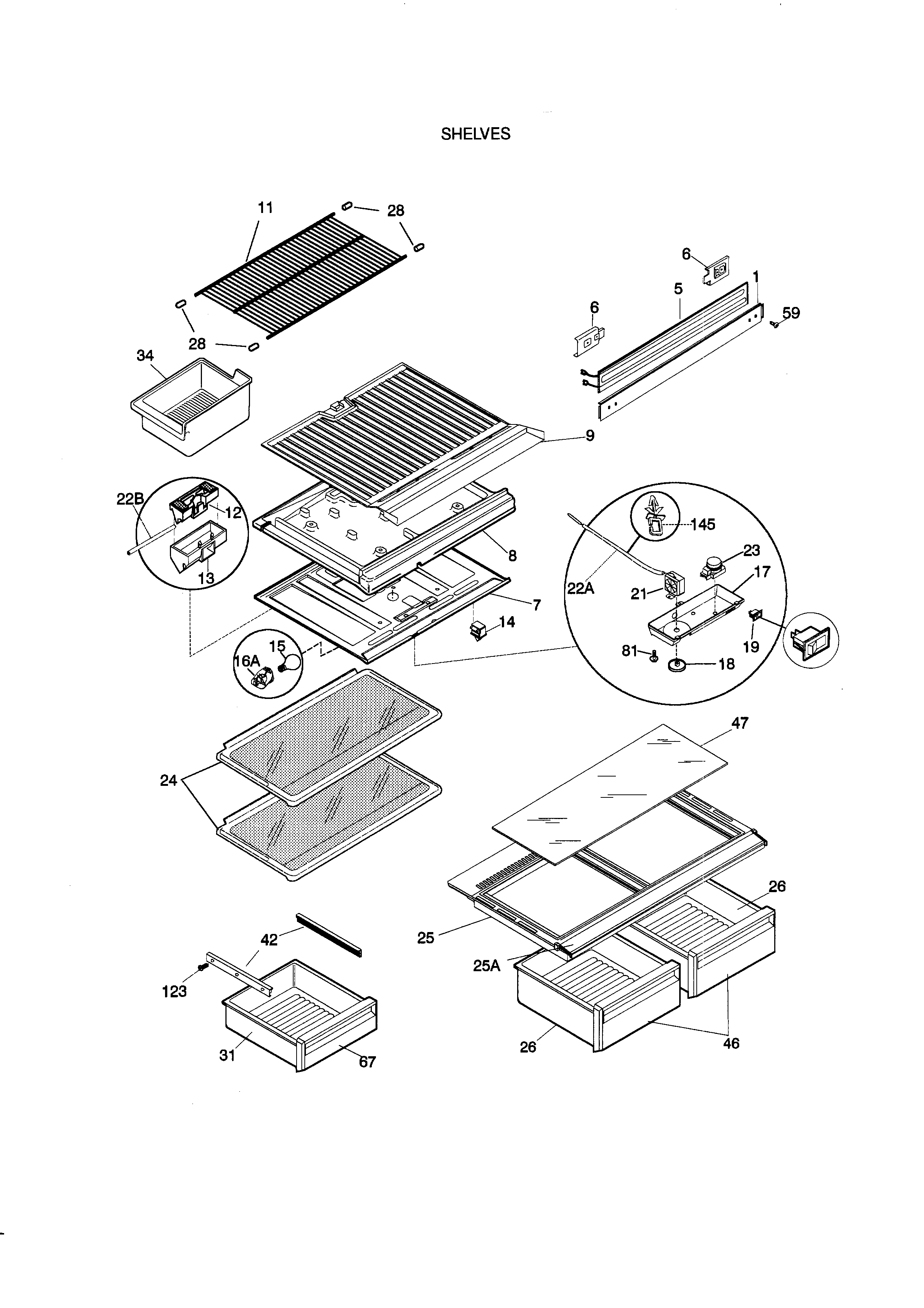 Kenmore 25378837792 shelves diagram