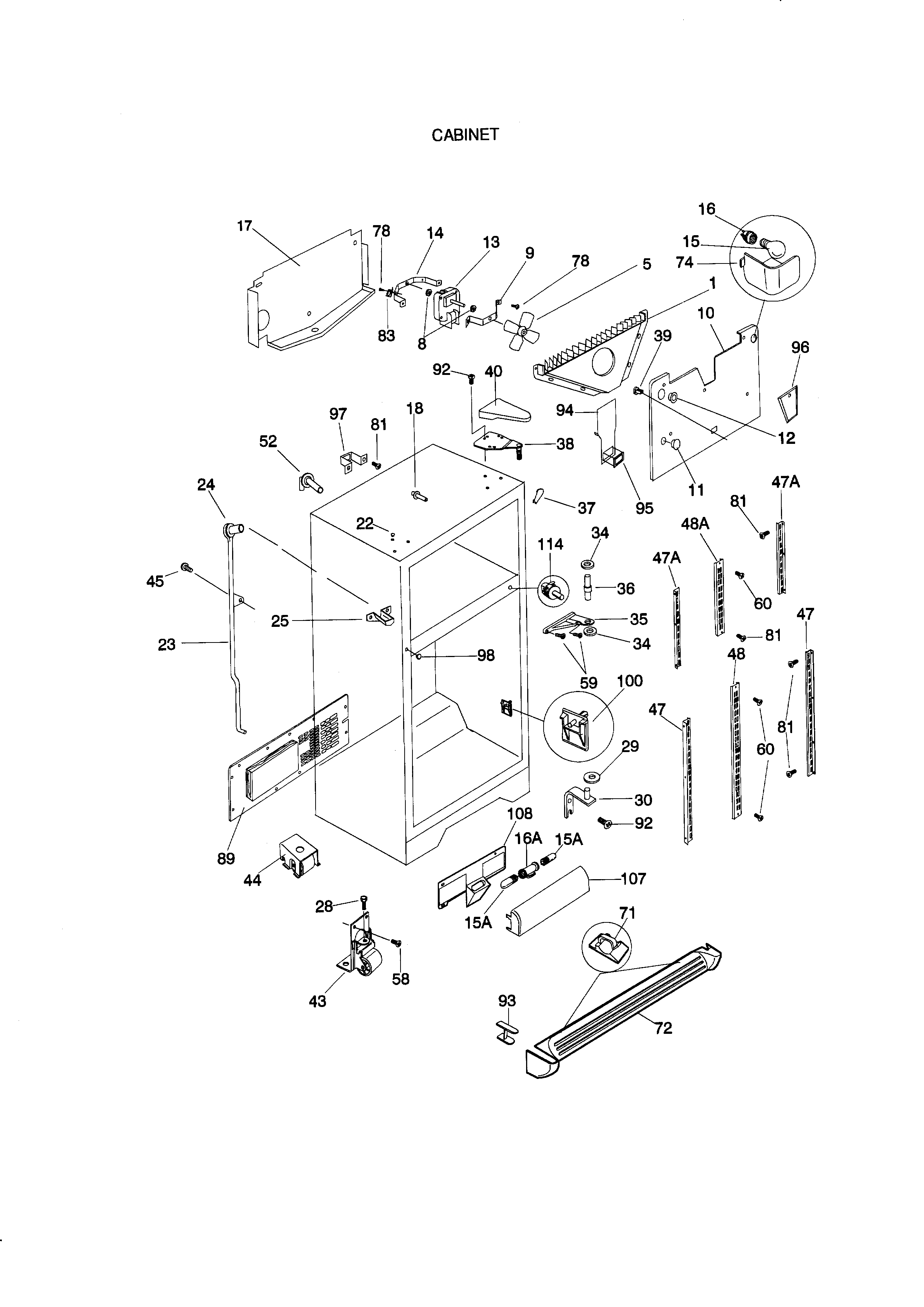 Kenmore 25378296894 cabinet diagram