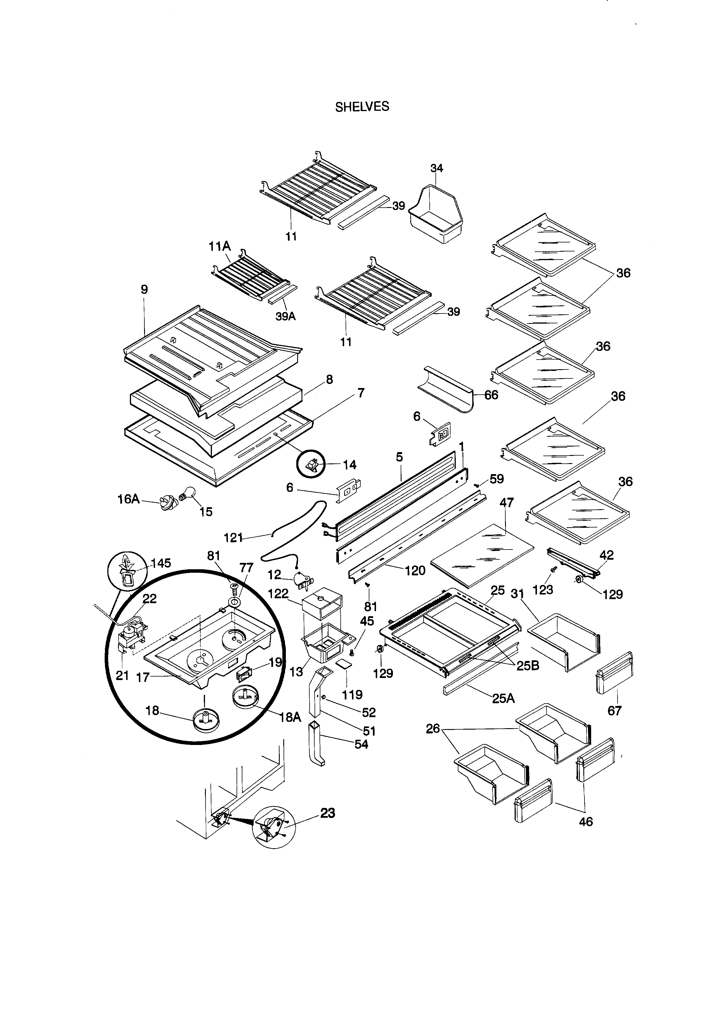 Kenmore 25378296894 shelves diagram