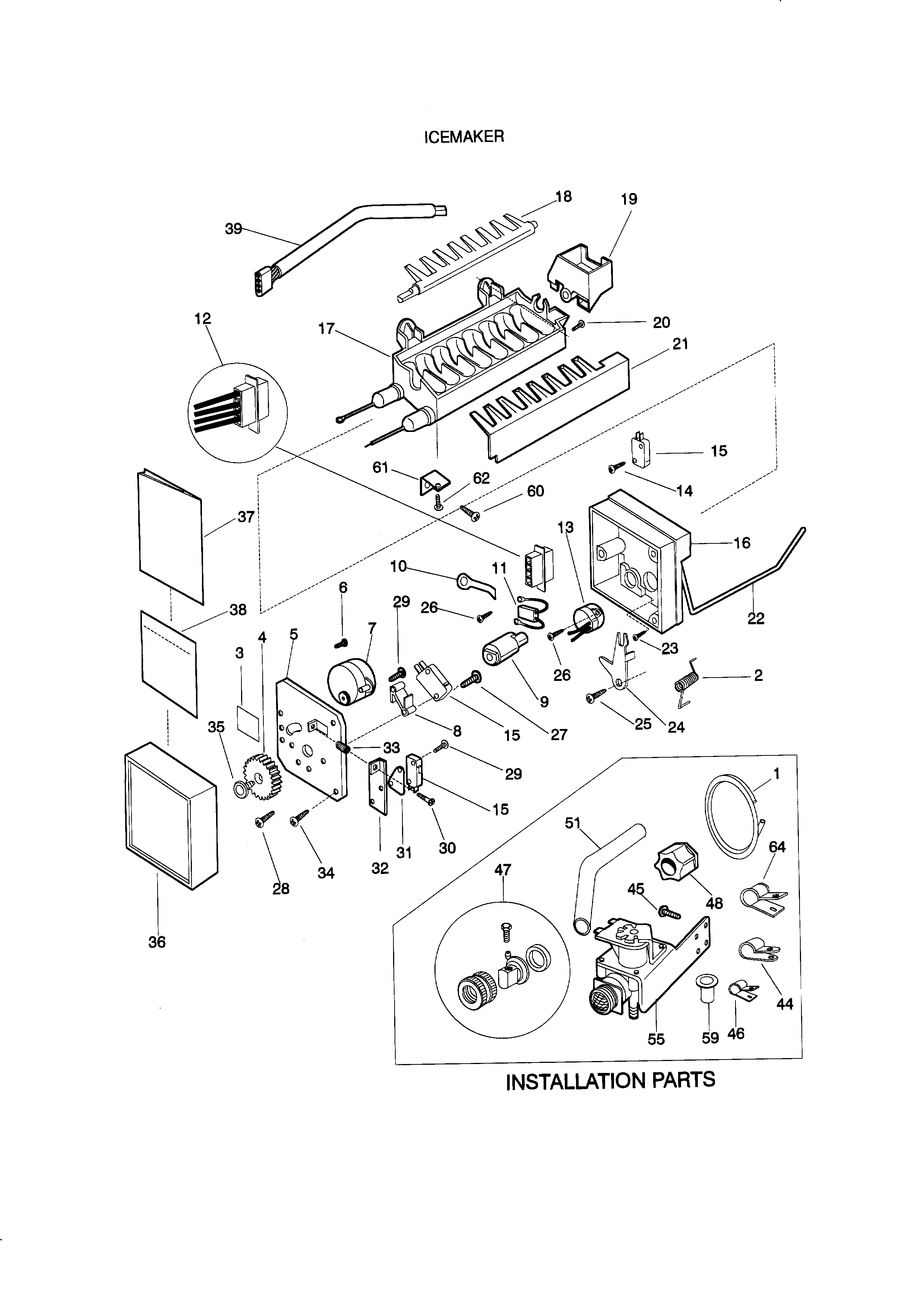 Kenmore 25378296894 icemaker diagram