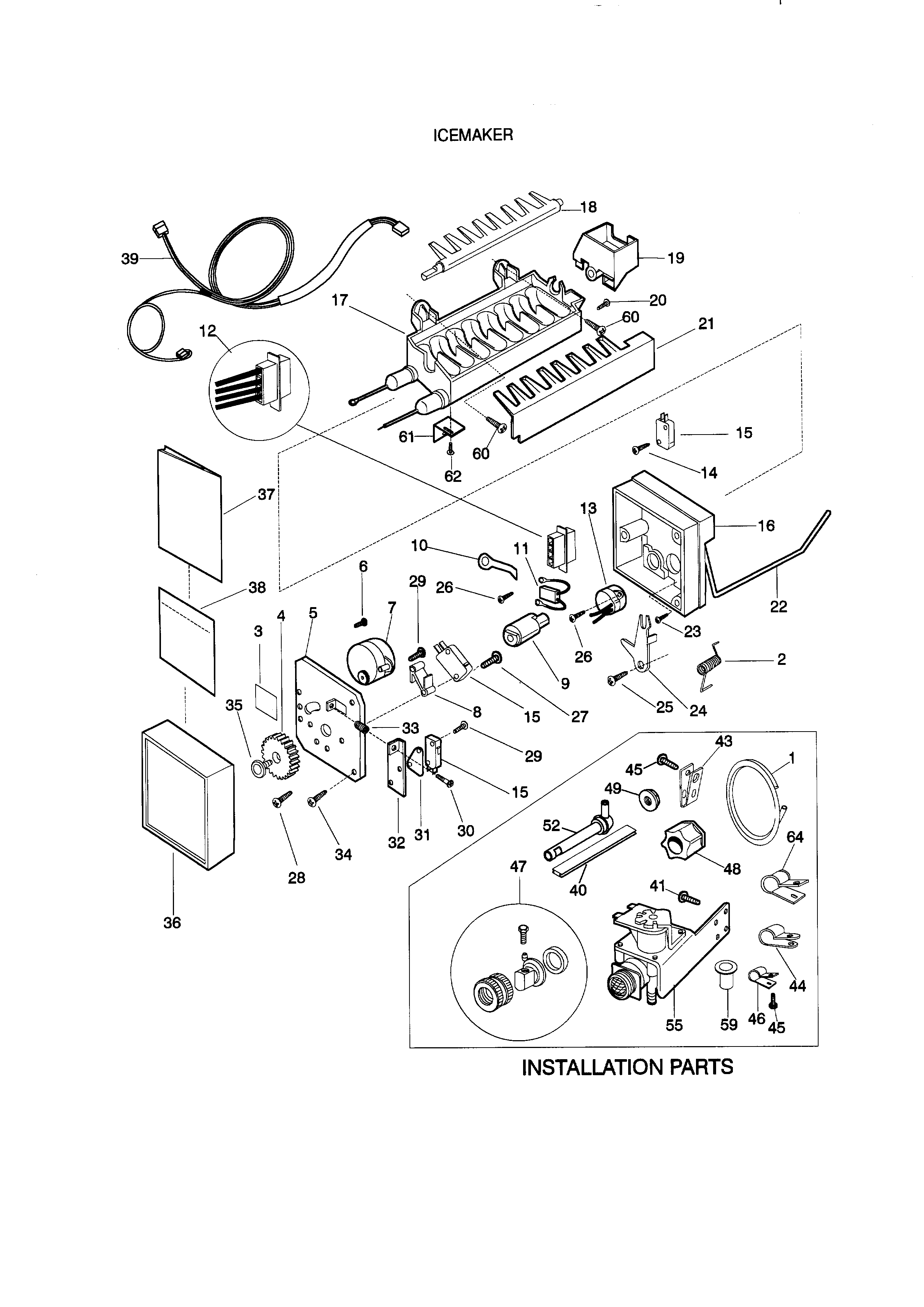 Kenmore 25337870892 icemaker diagram