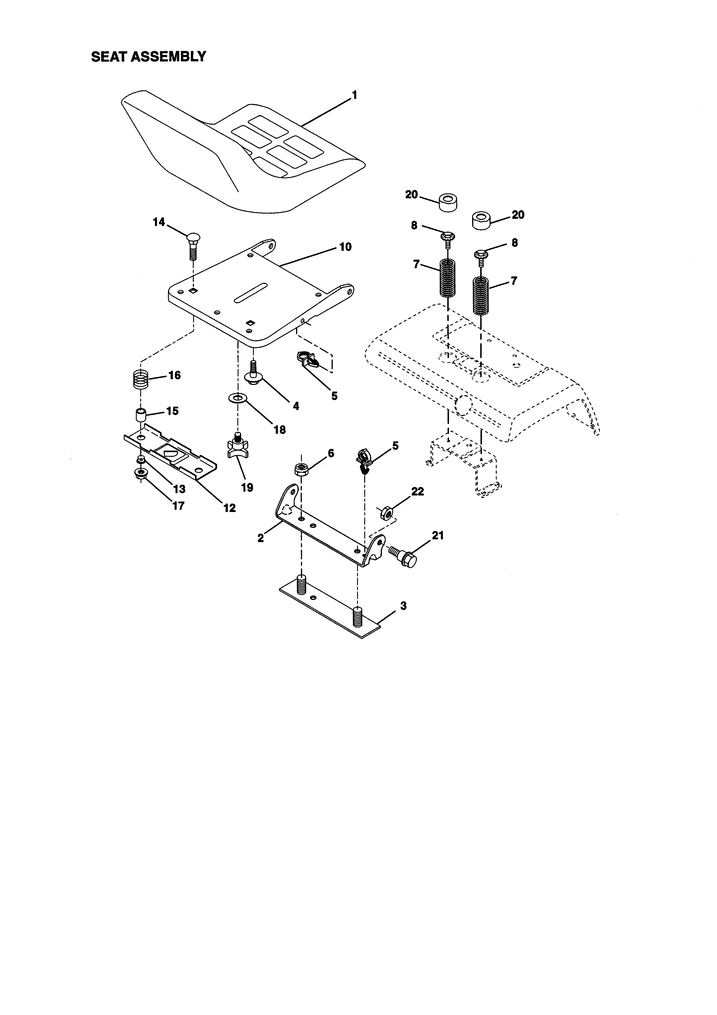 Craftsman 917273031 seat assembly diagram