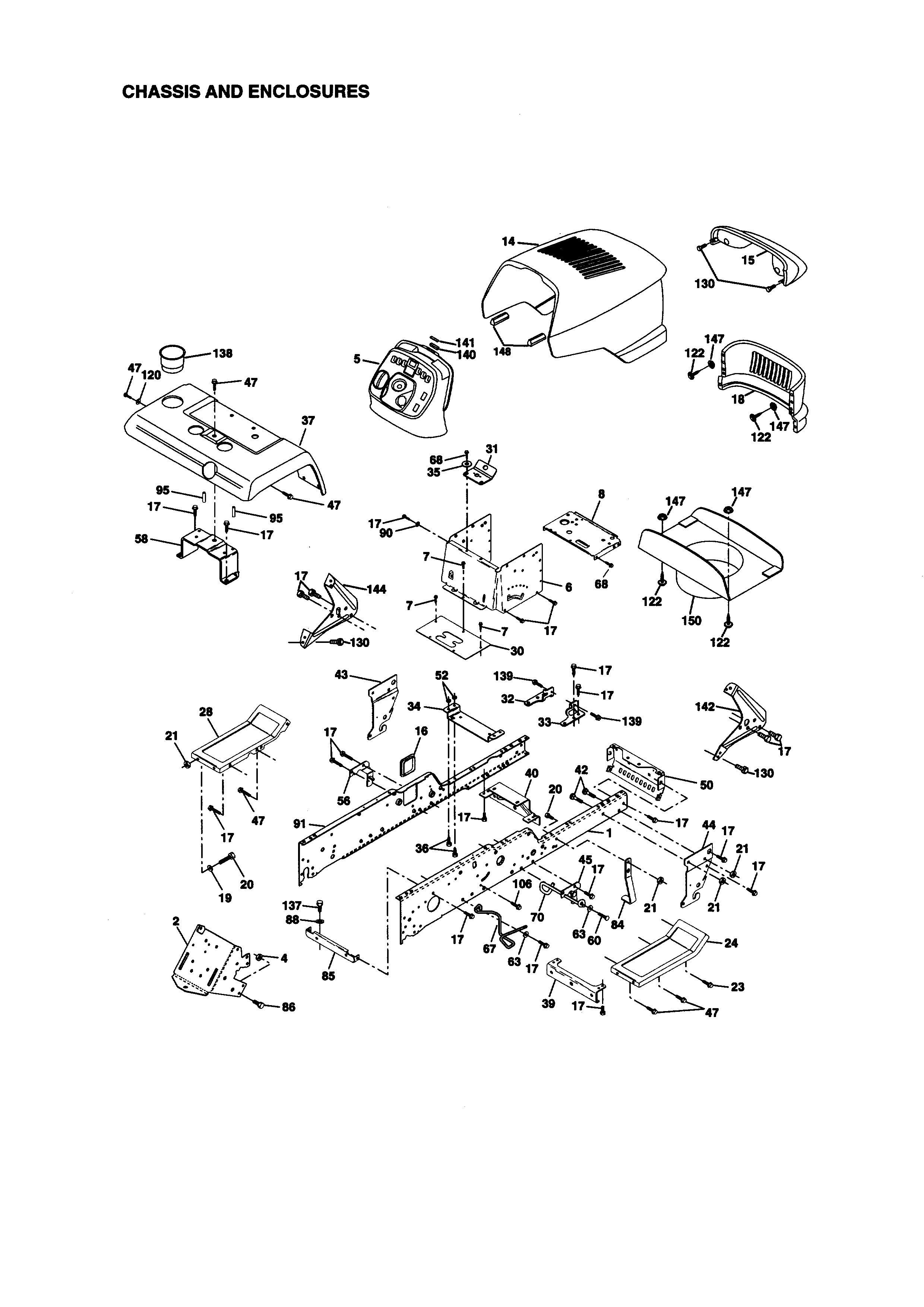 Craftsman 917273012 chassis and enclosures diagram