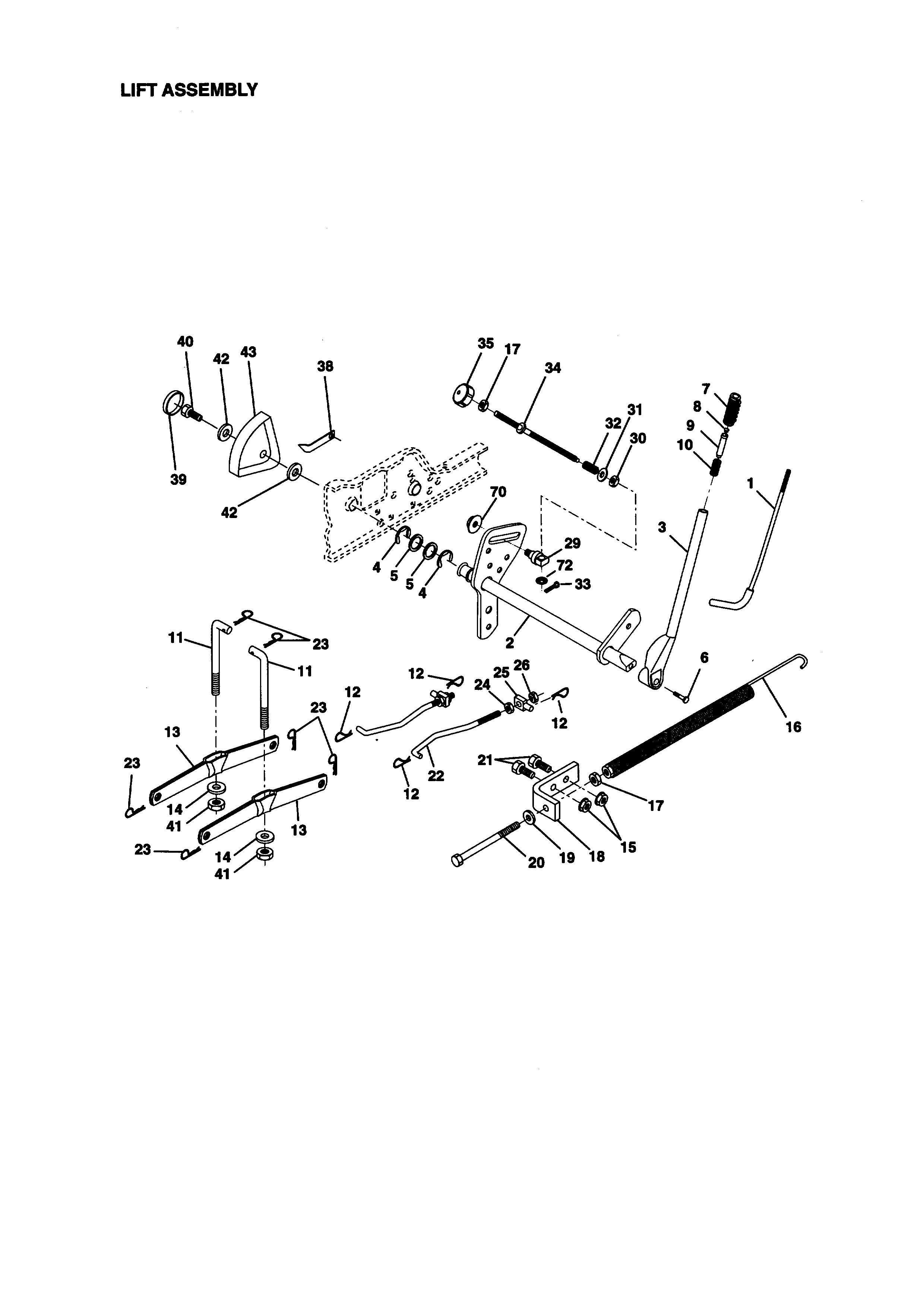 Craftsman 917273012 lift assembly diagram