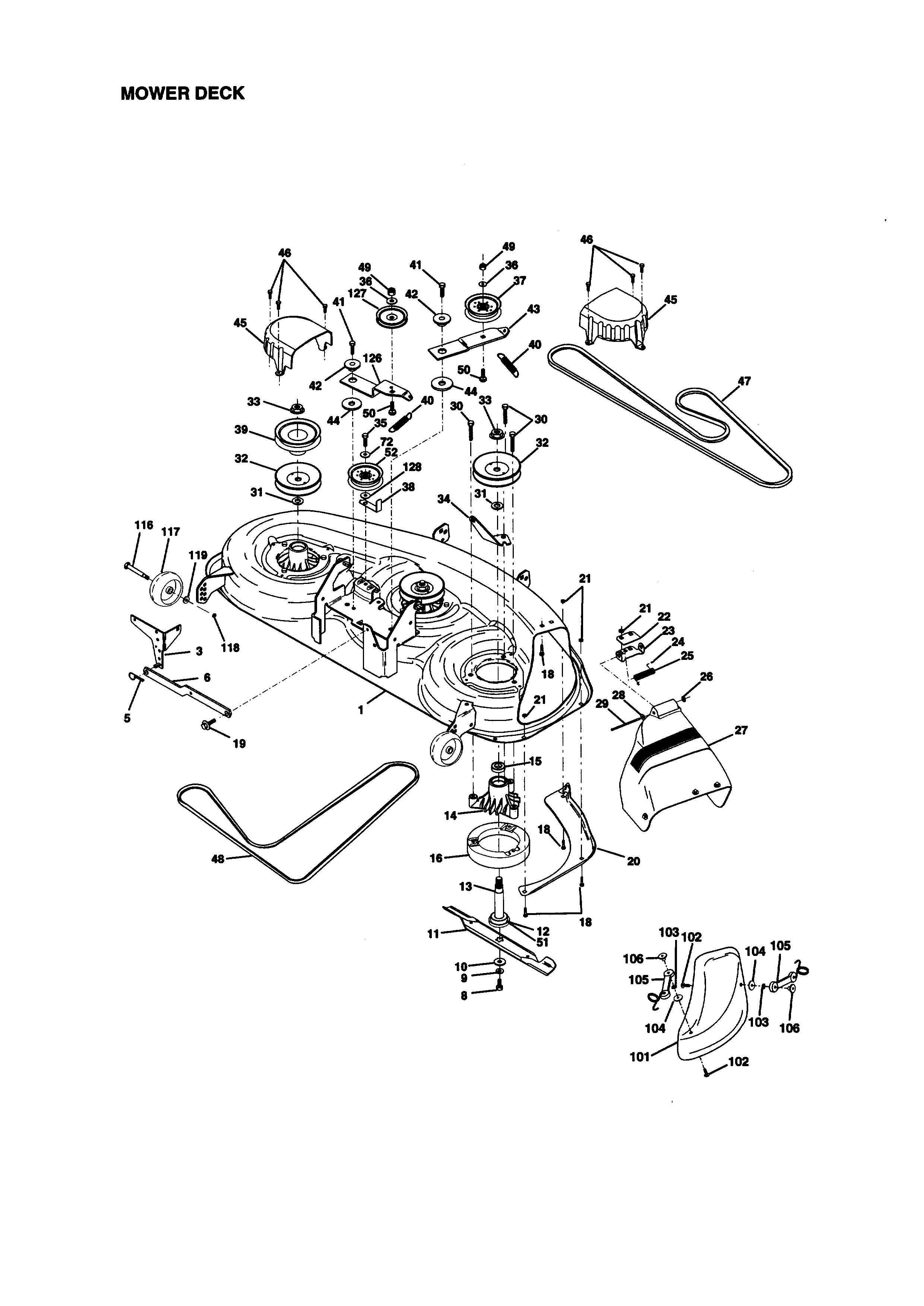Craftsman 917273012 mower deck diagram