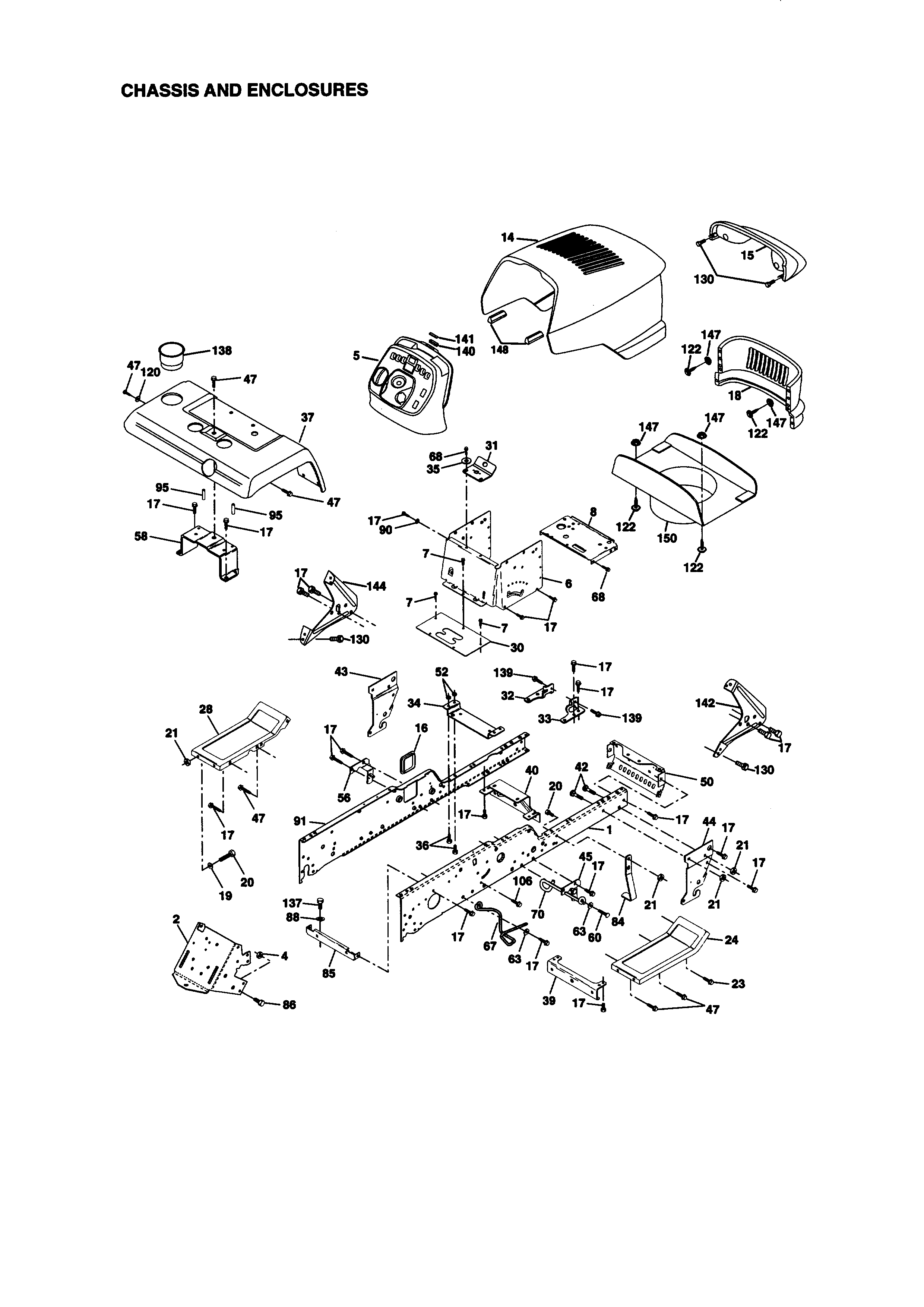 Craftsman 917273113 chassis and enclosures diagram