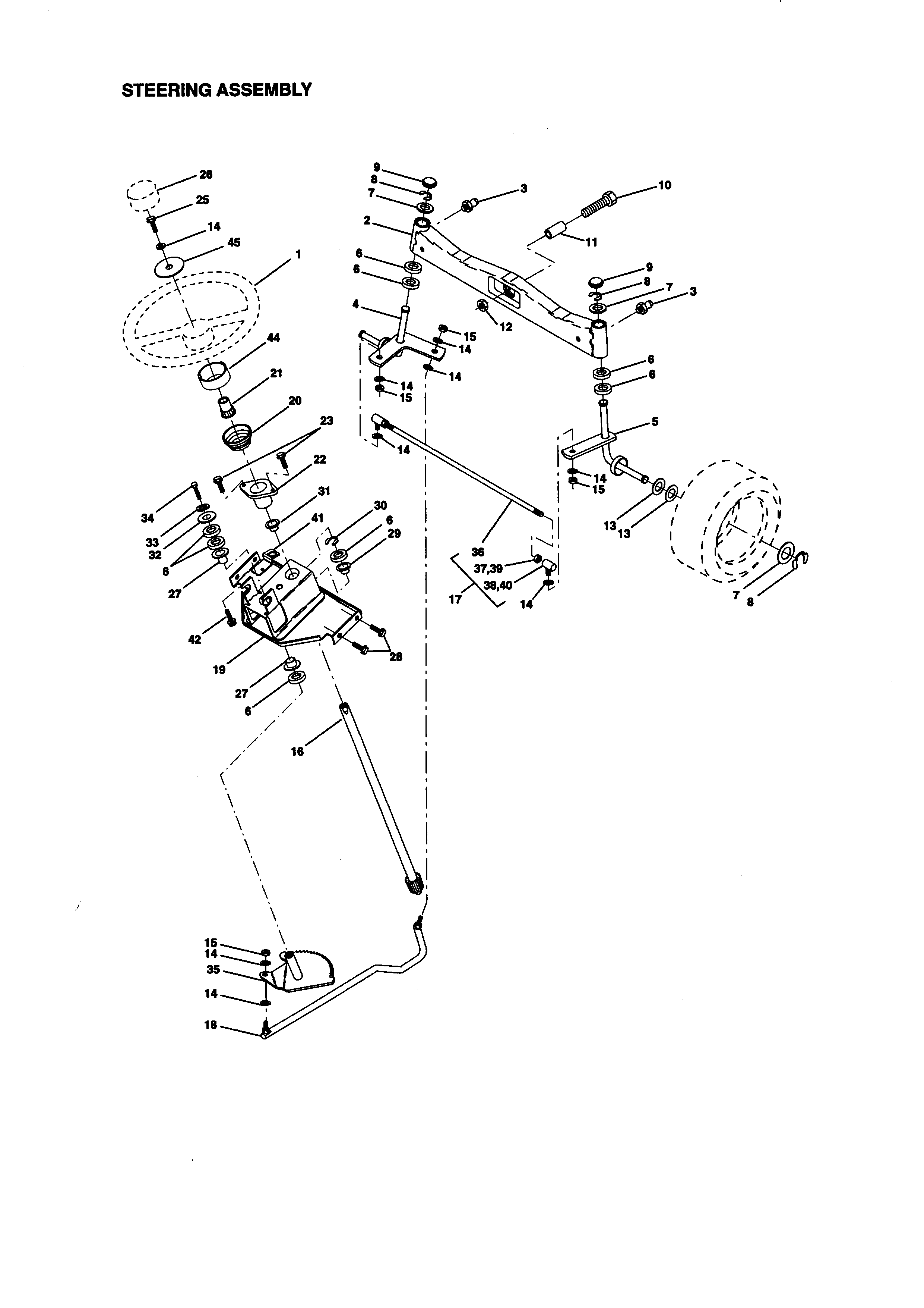 Craftsman 917273113 steering assembly diagram