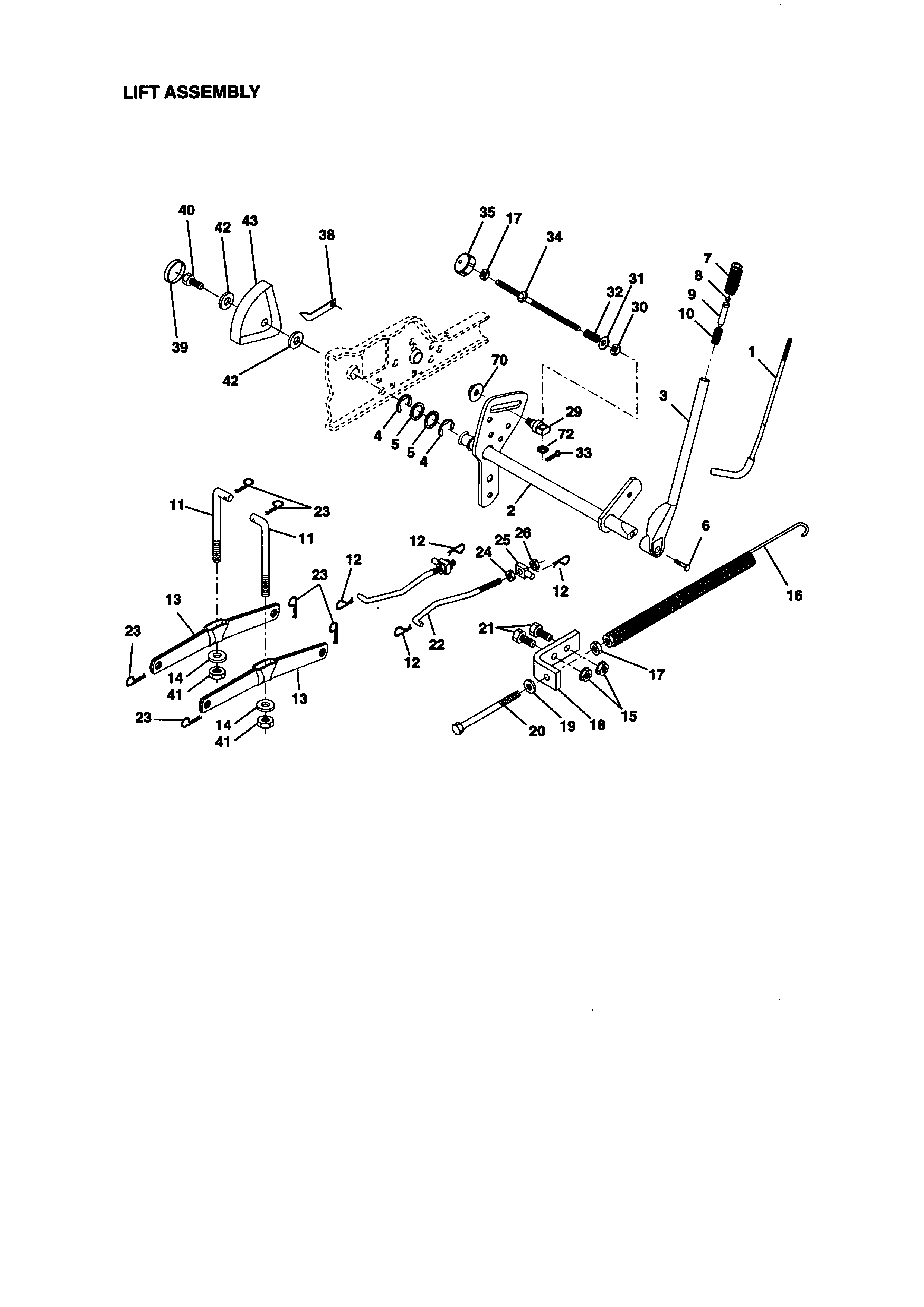 Craftsman 917273113 lift assembly diagram