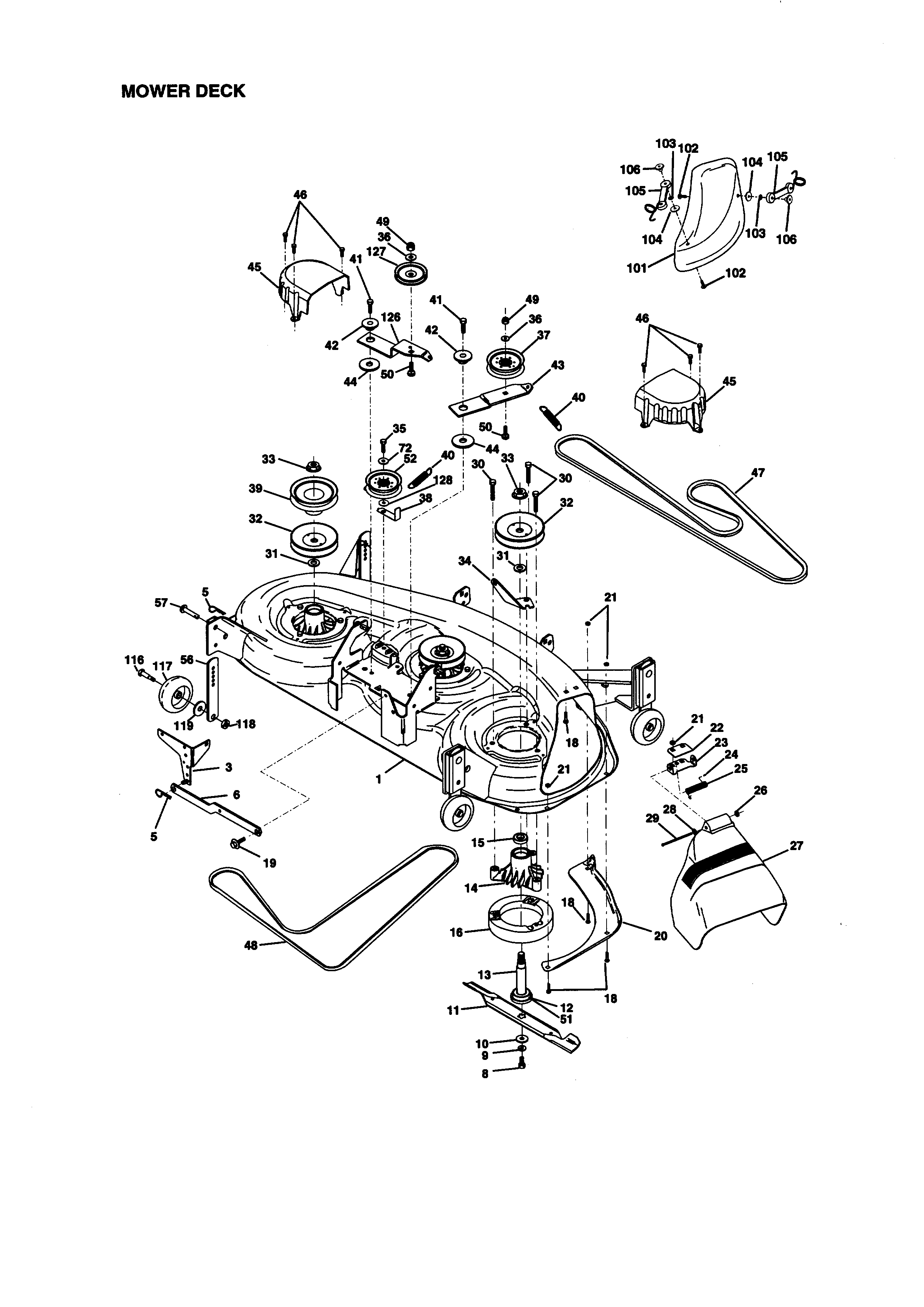 Craftsman 917273113 mower deck diagram