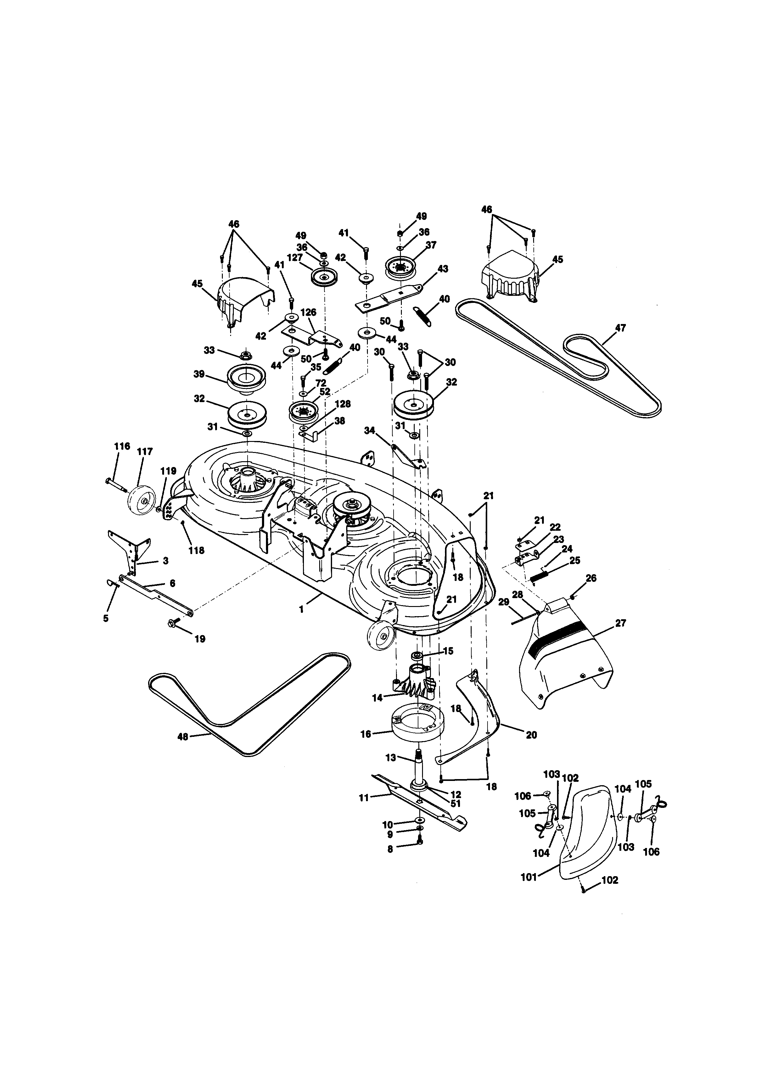 Craftsman 917273022 mower deck diagram