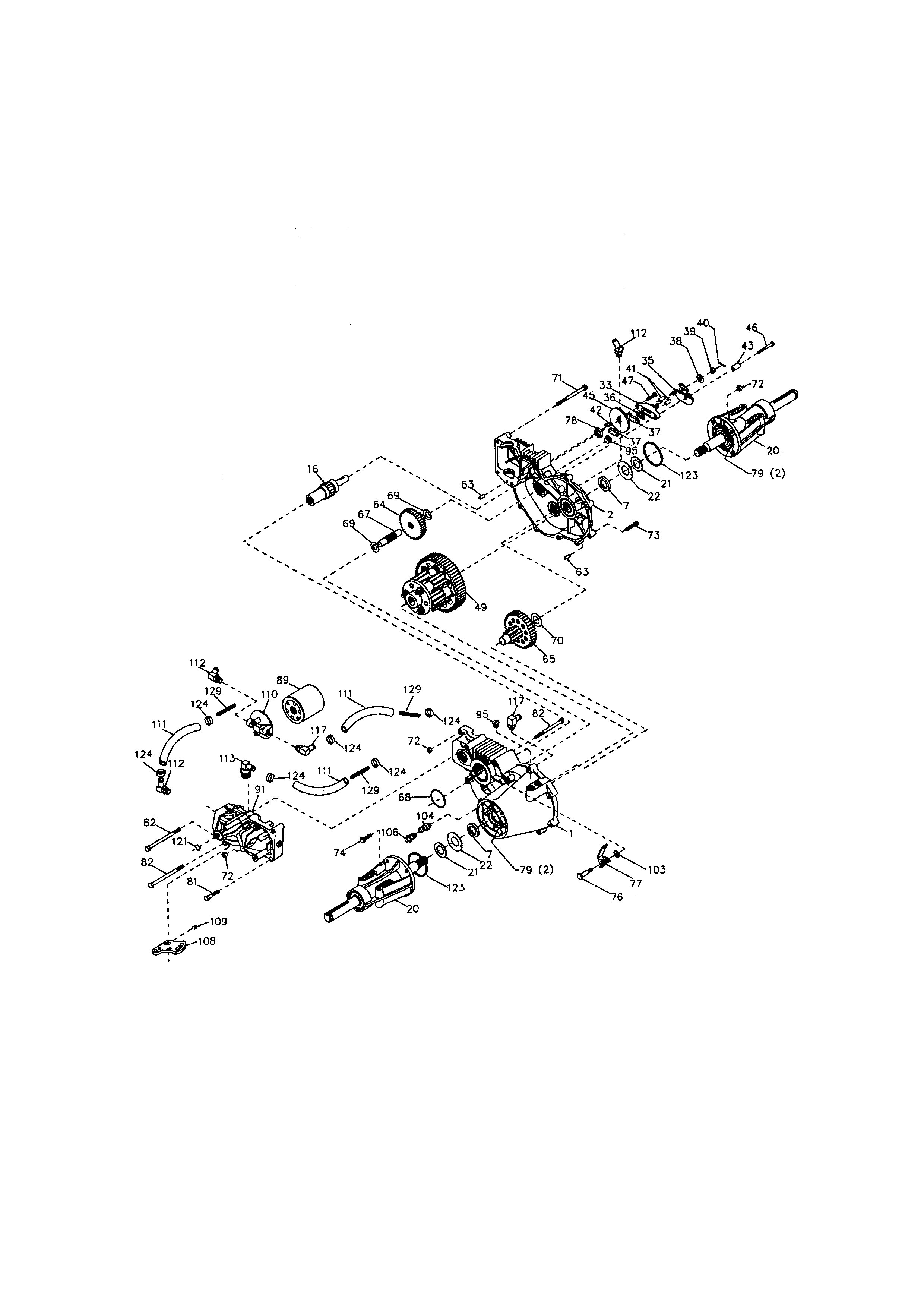 Craftsman 917273022 transaxle model no. 222-3010l diagram