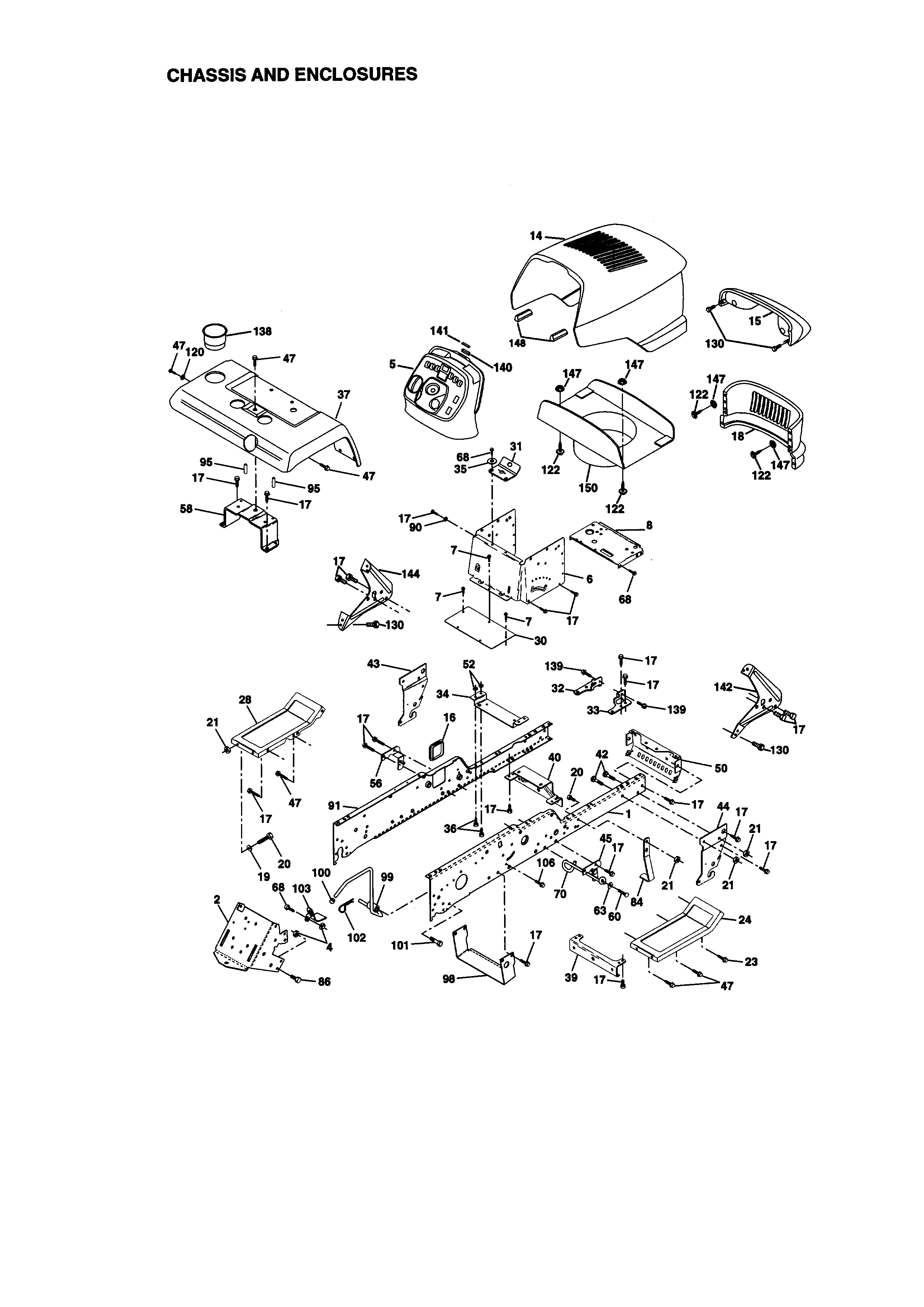 Craftsman 917273042 chassis and enclosures diagram