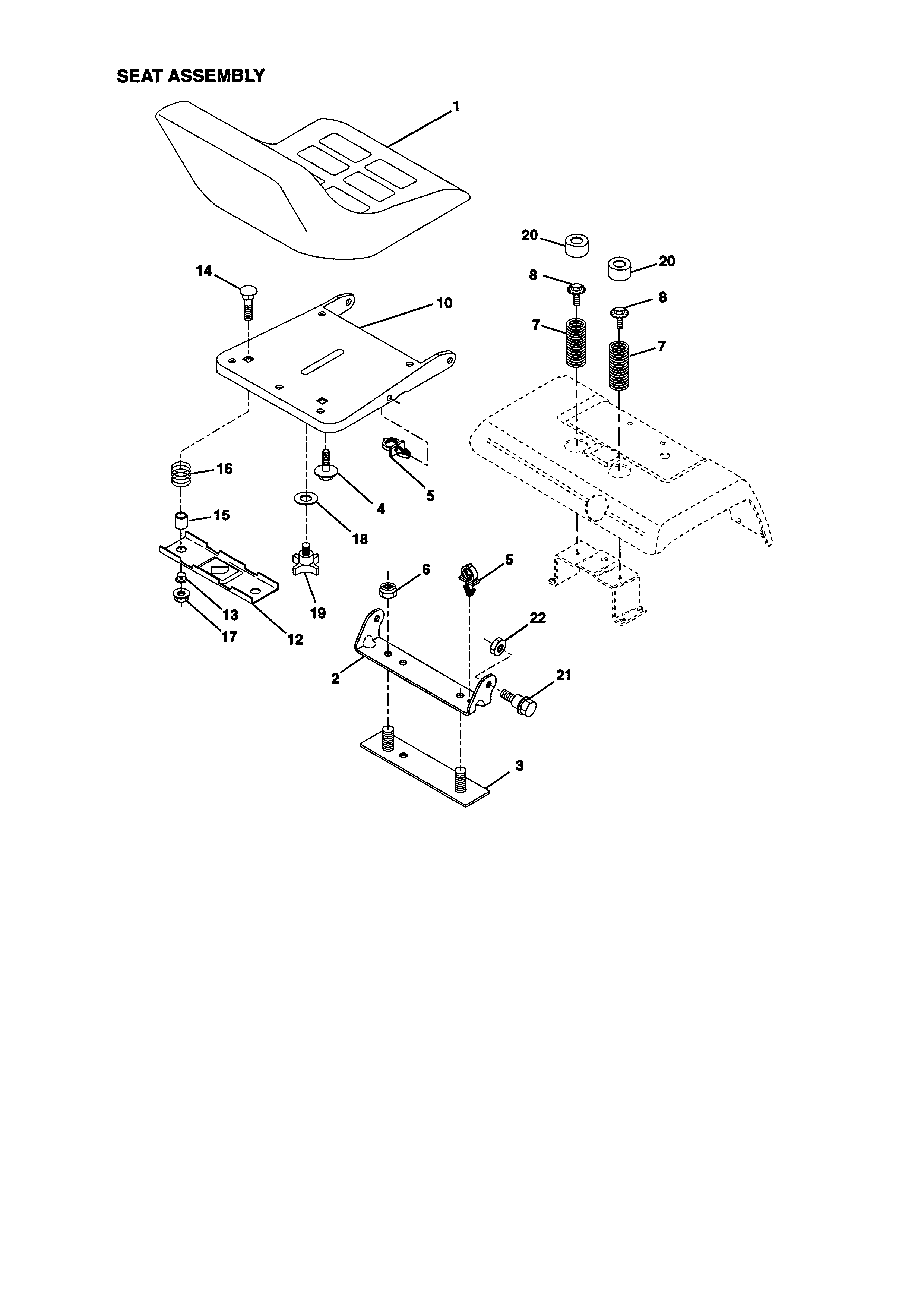 Craftsman 917273042 seat assembly diagram