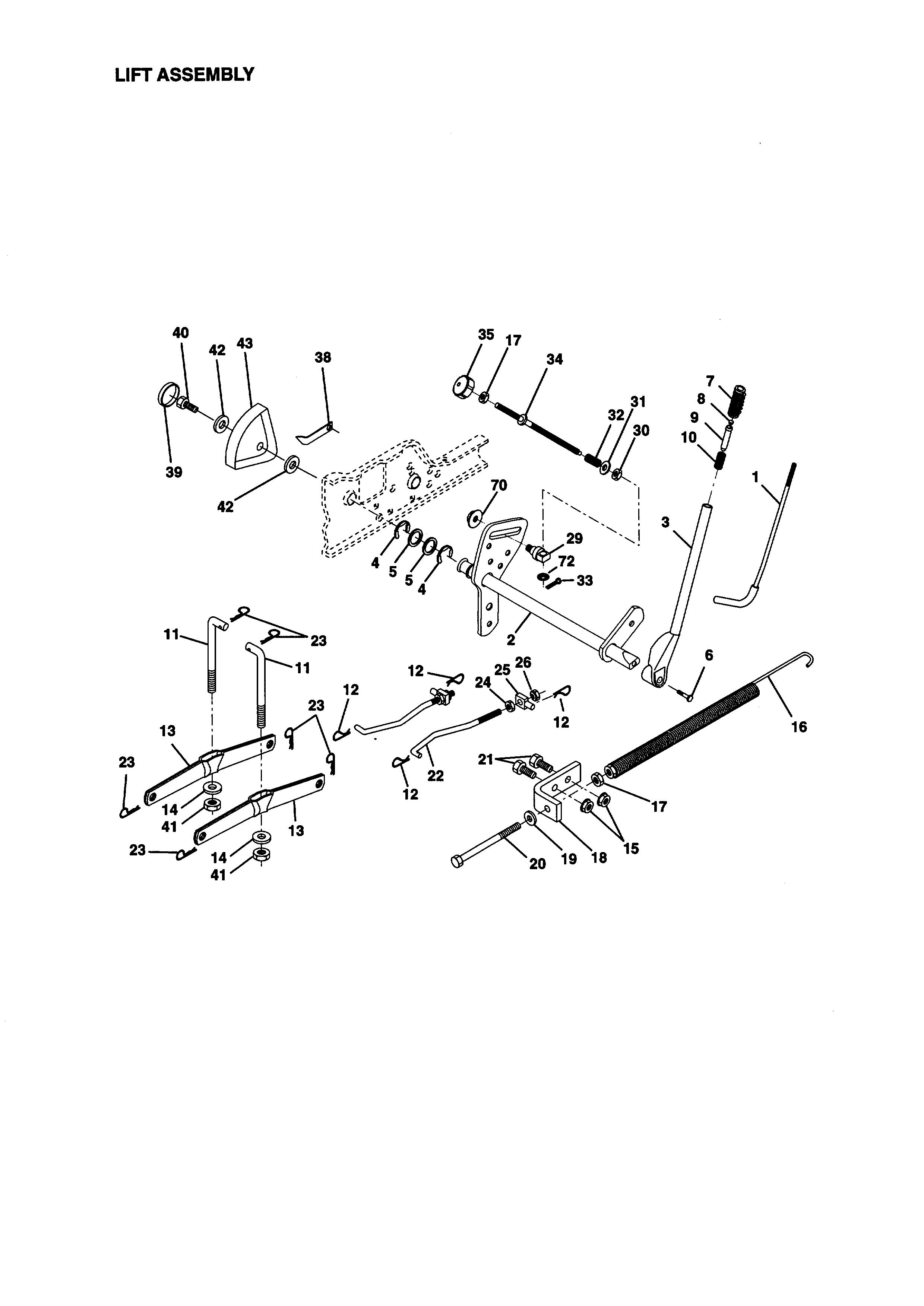 Craftsman 917273042 lift assembly diagram