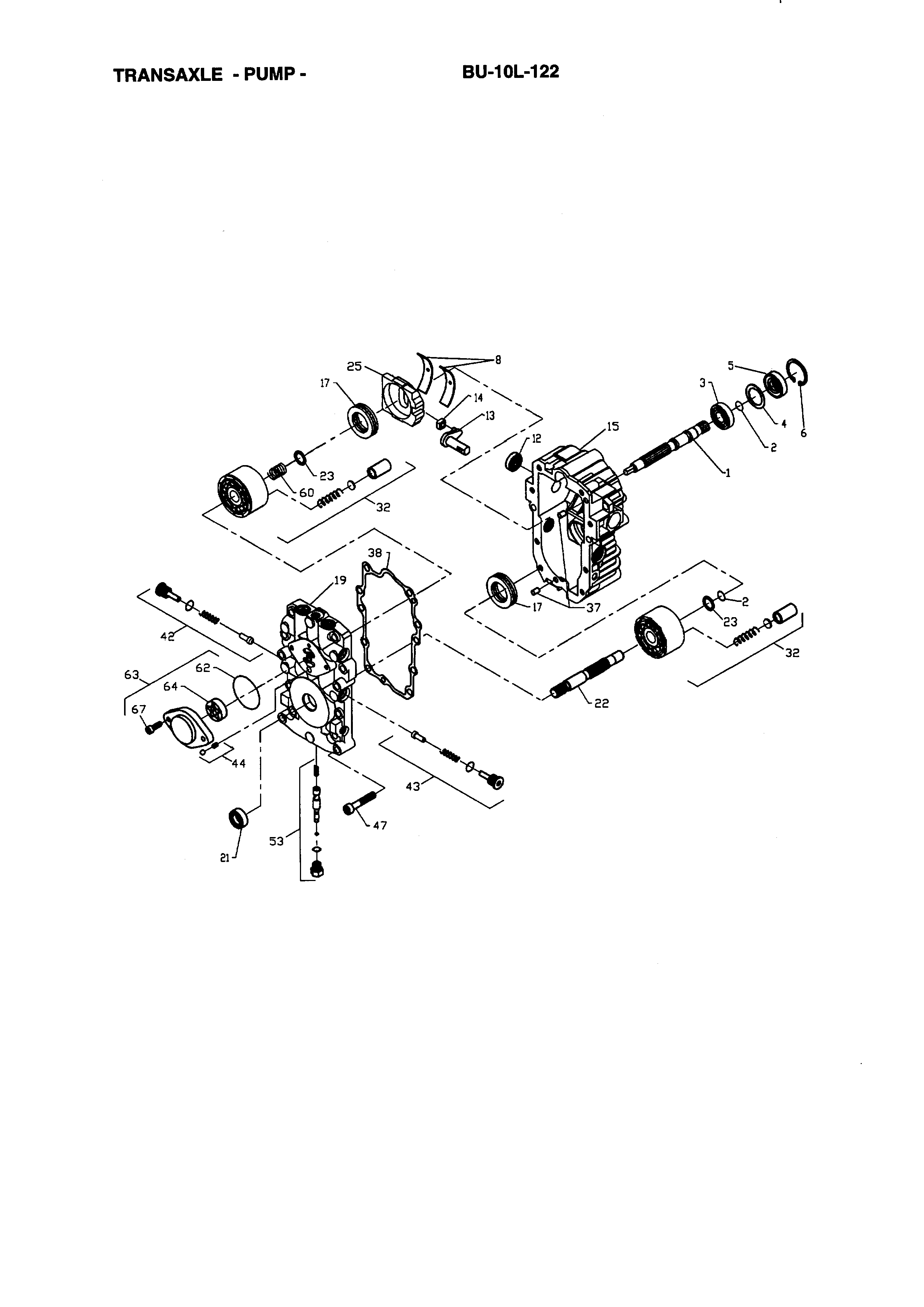 Craftsman 917273042 transaxle-pump bu-10l-122 diagram