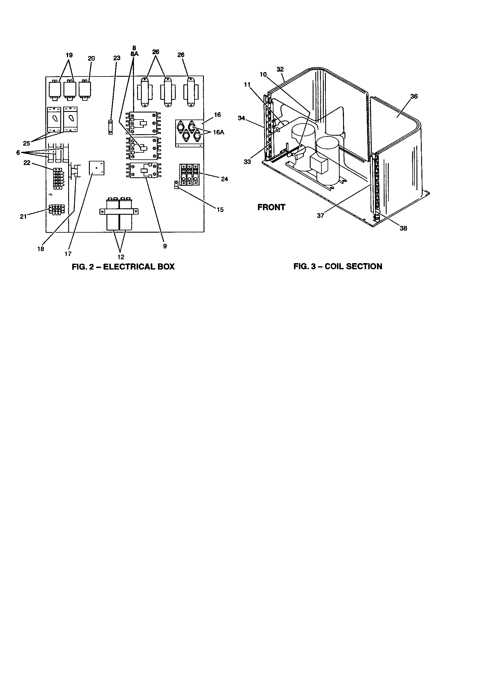 York H3CE240A58 electrical box/coil section diagram