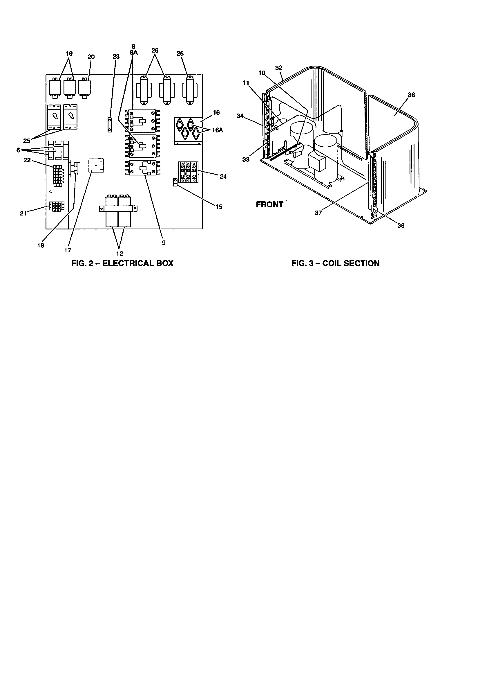York H3CE240A46 electrical box/coil section diagram