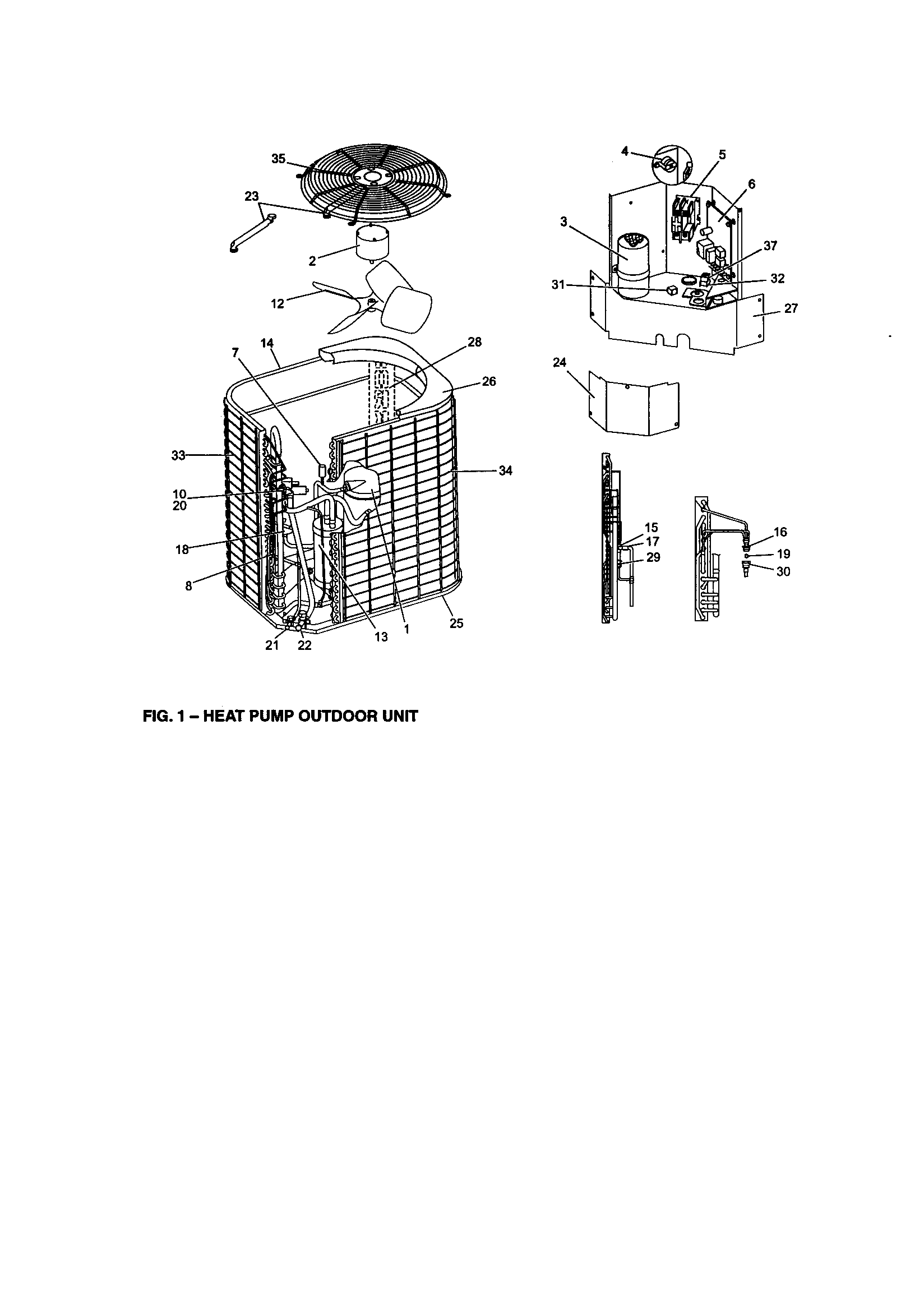 York E1RC042S06A heat pump outdoor unit diagram