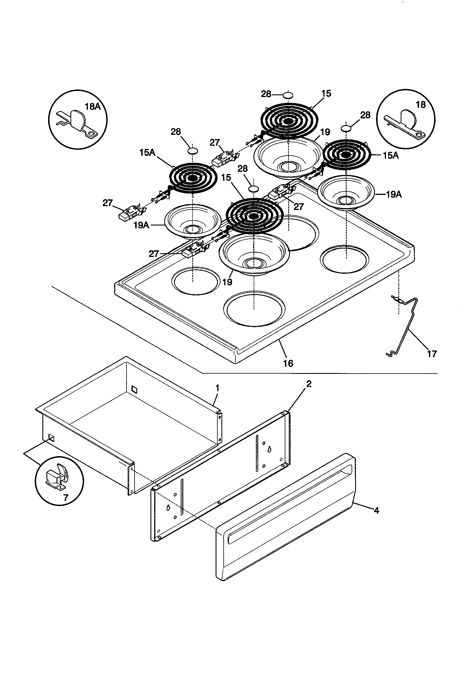 Kenmore 7909115892 top/drawer diagram