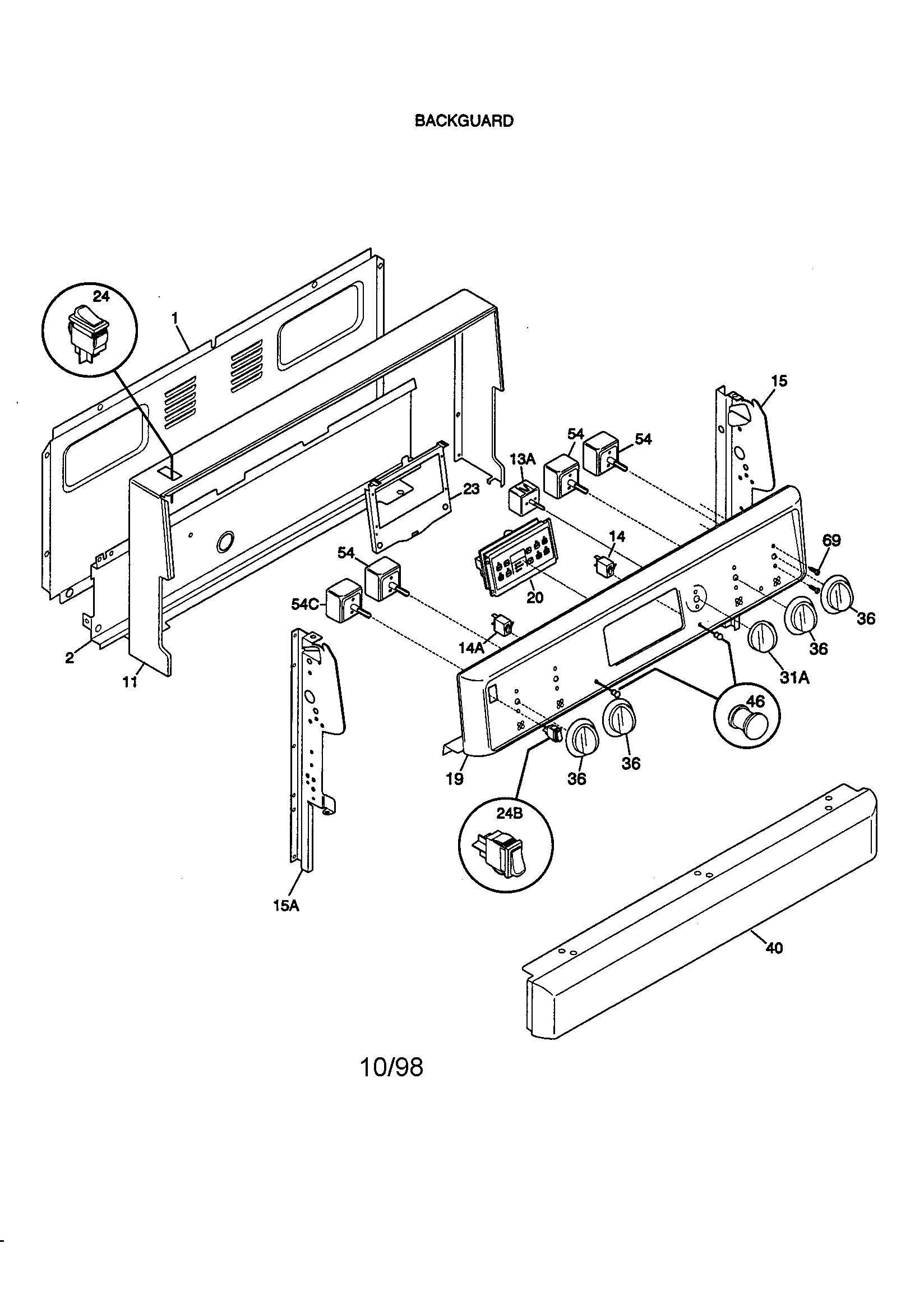 Kenmore 79095731892 backguard diagram
