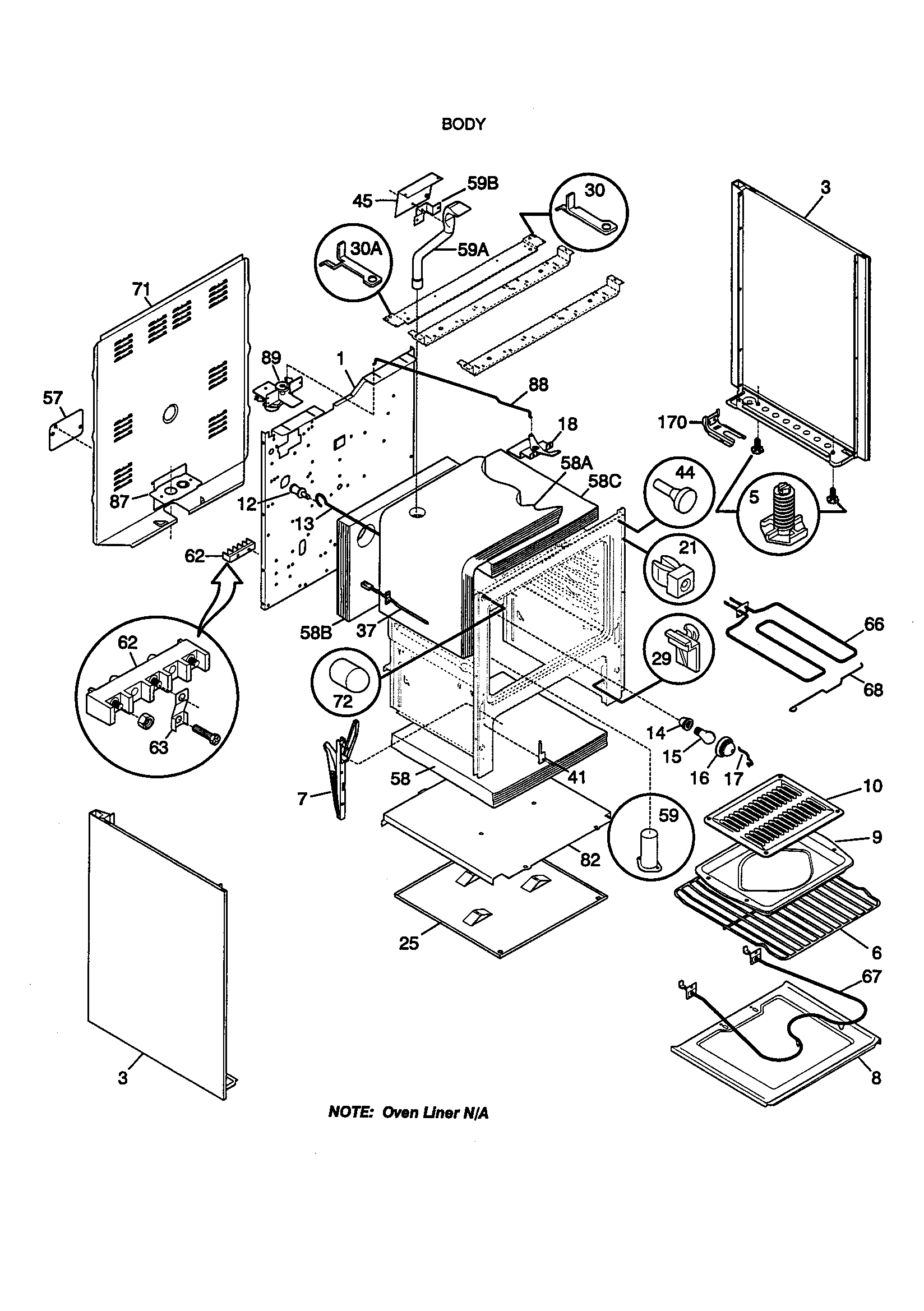 Kenmore 79095731892 body diagram