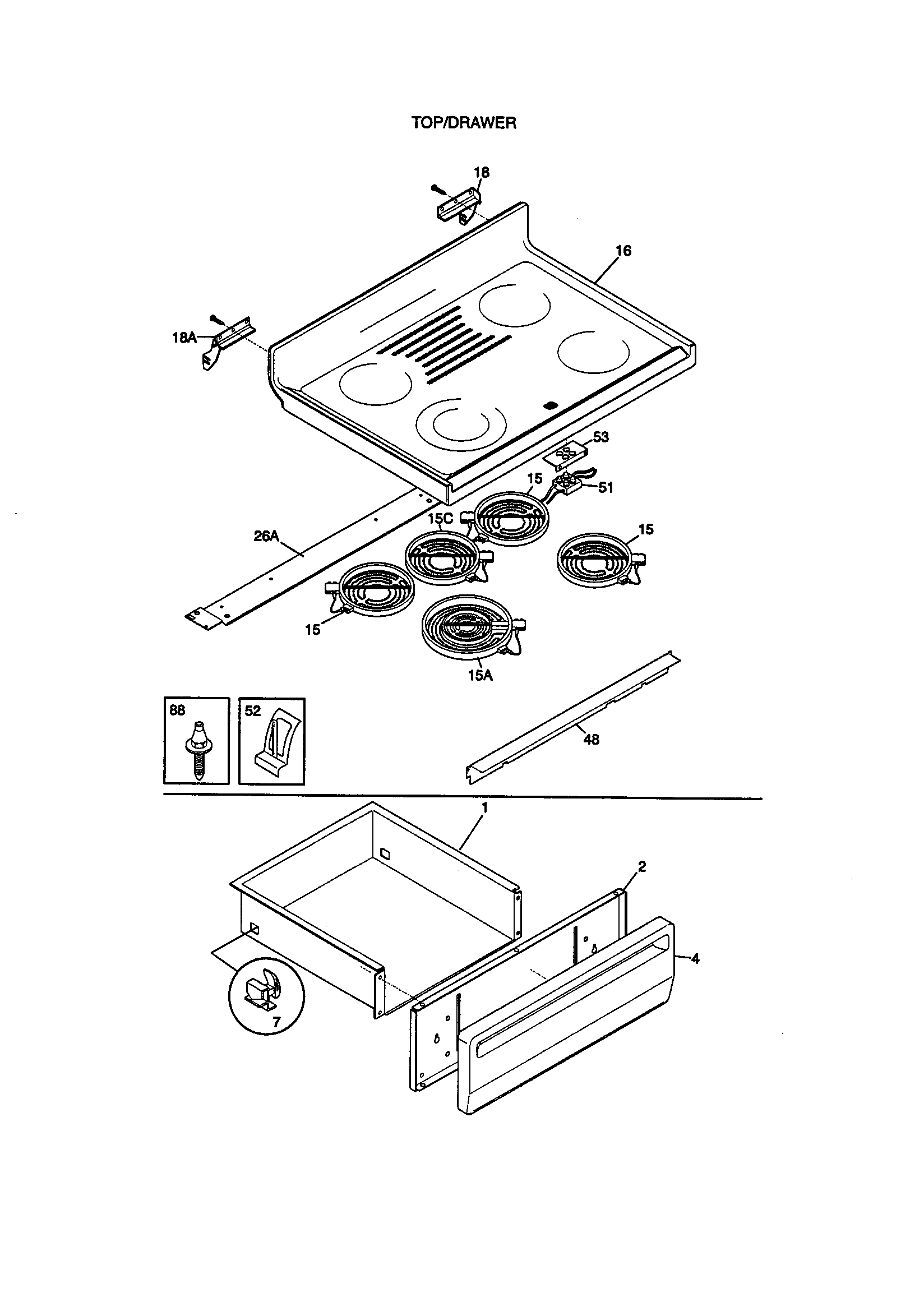 Kenmore 79095731892 top/drawer diagram