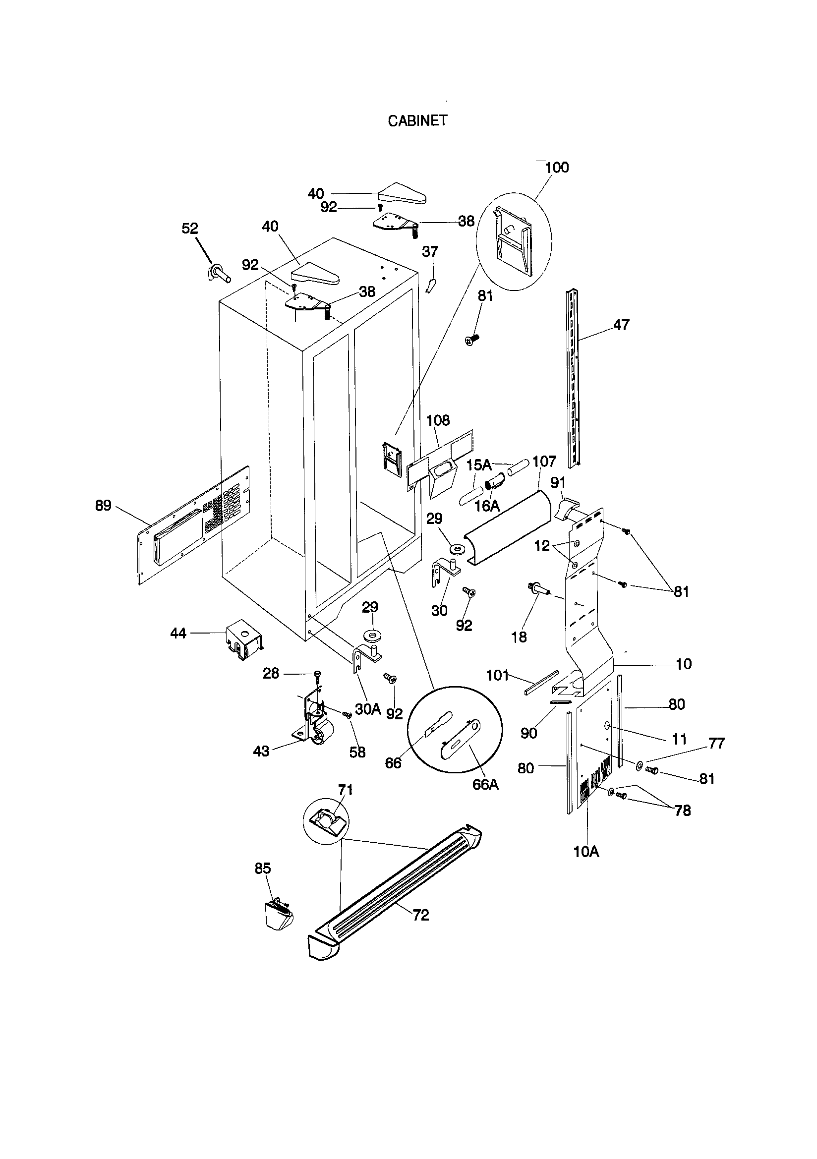 Kenmore 25358689894 cabinet diagram