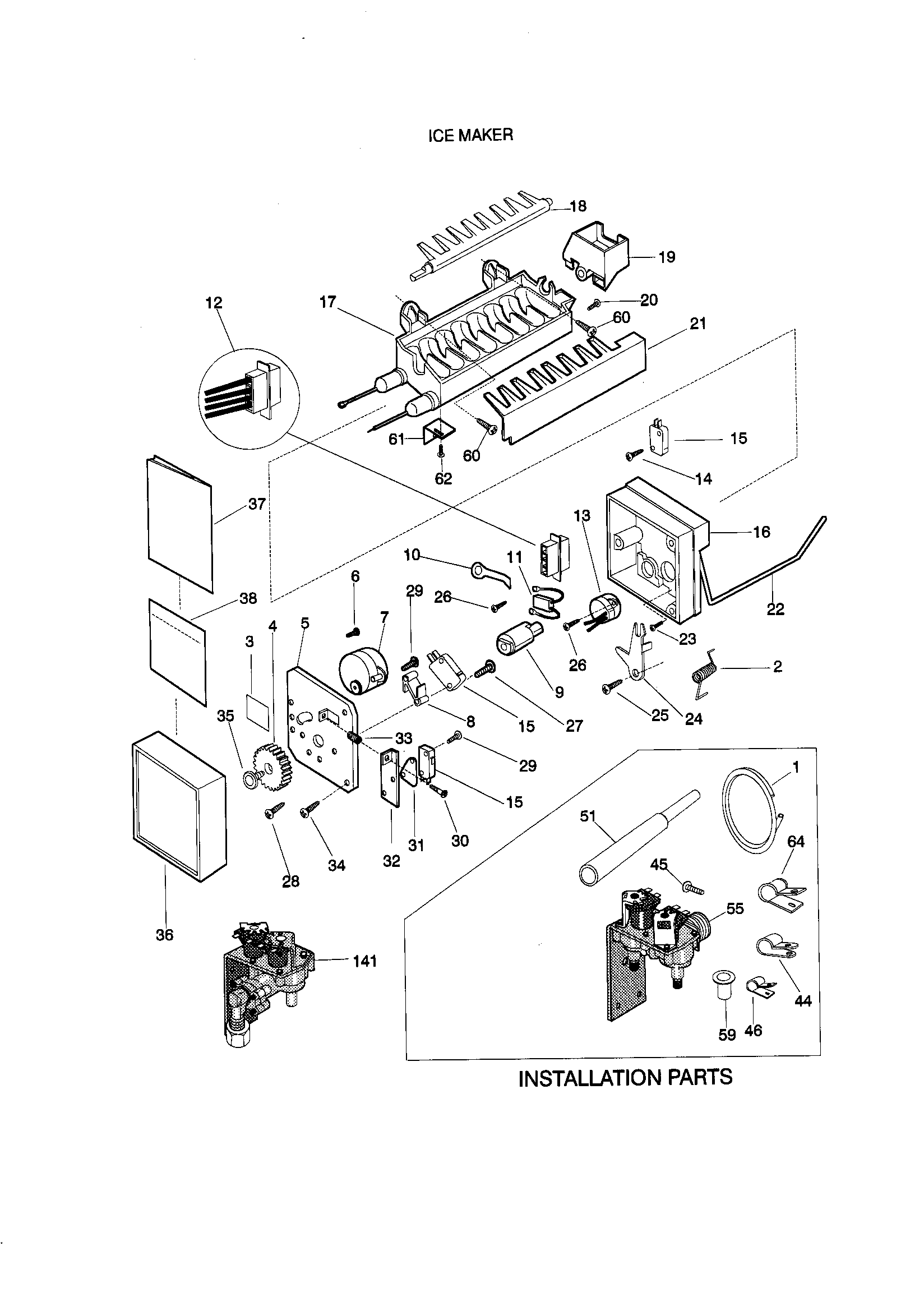 Kenmore 25358689894 ice maker diagram