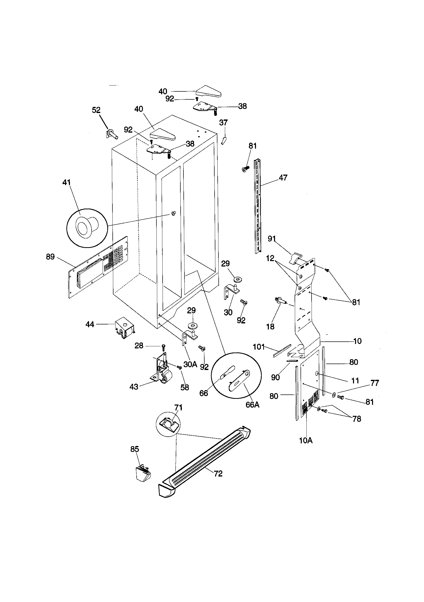 Kenmore 25358672895 cabinet diagram