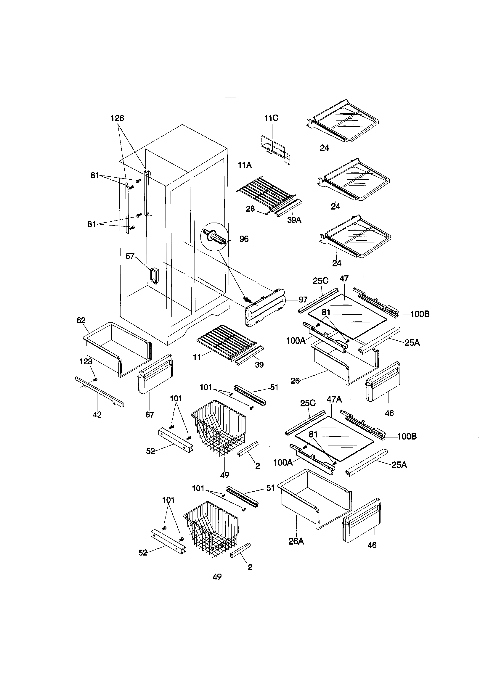 Kenmore 25358672895 shelves diagram