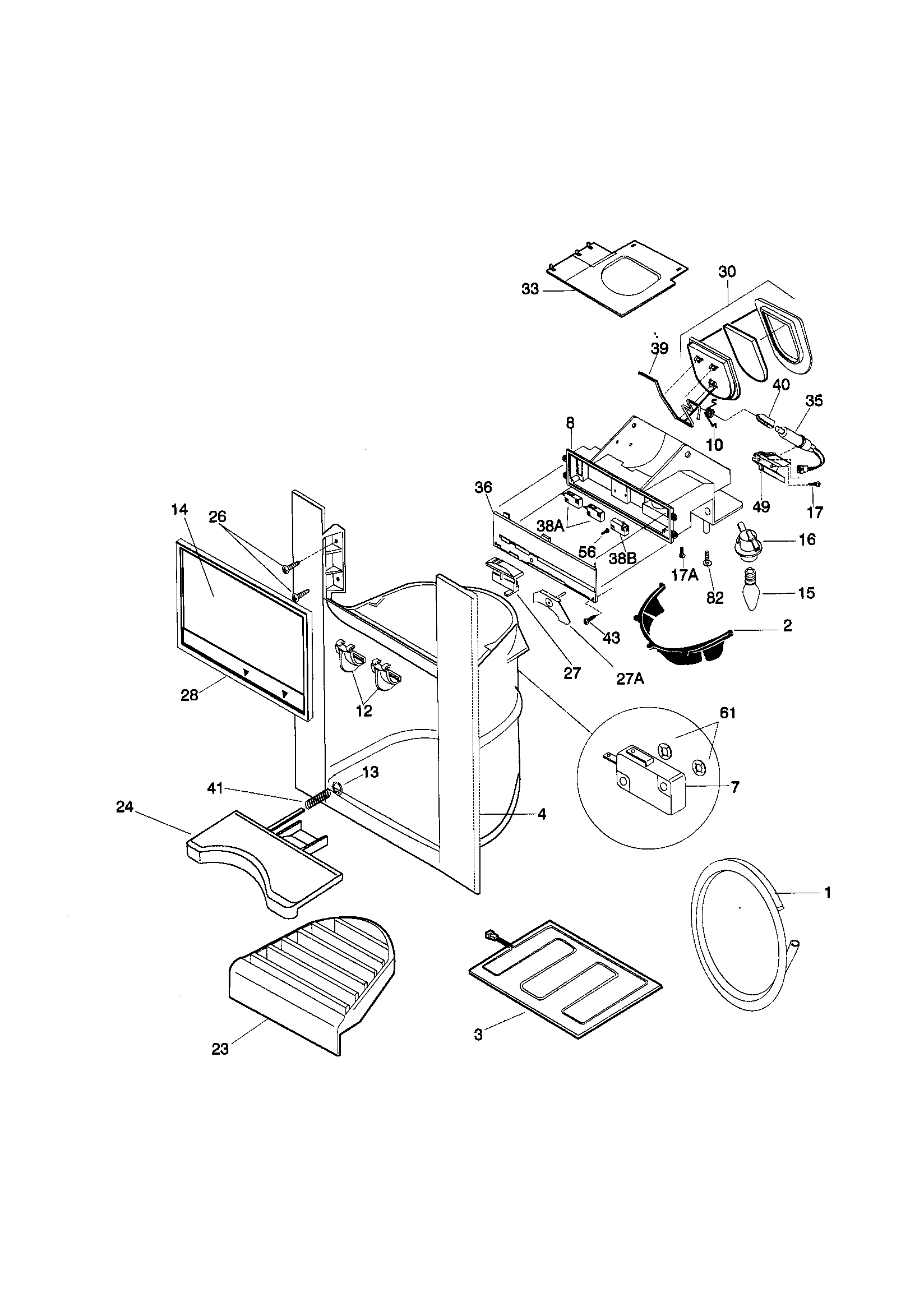 Kenmore 25358672895 ice dispenser diagram