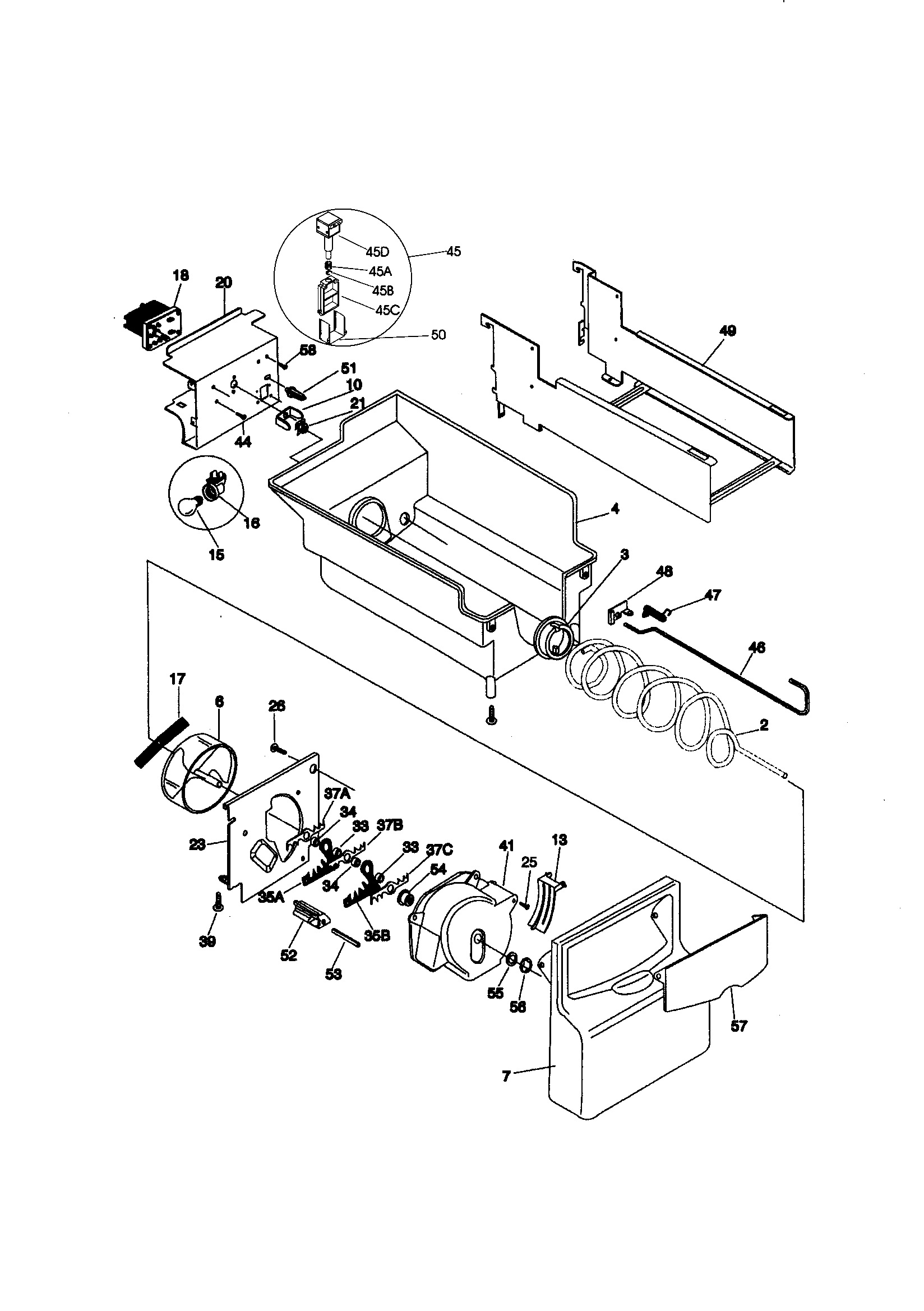 Kenmore 25358672895 ice container diagram