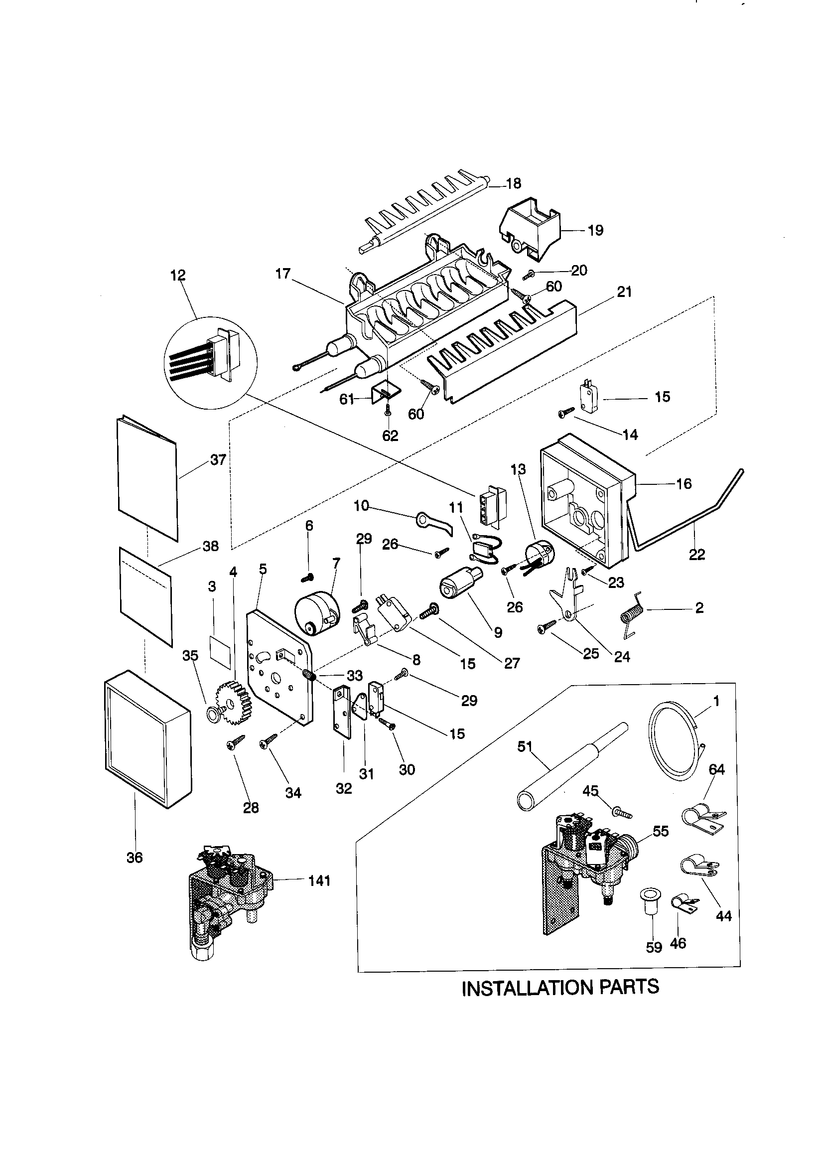 Kenmore 25358672895 ice maker diagram