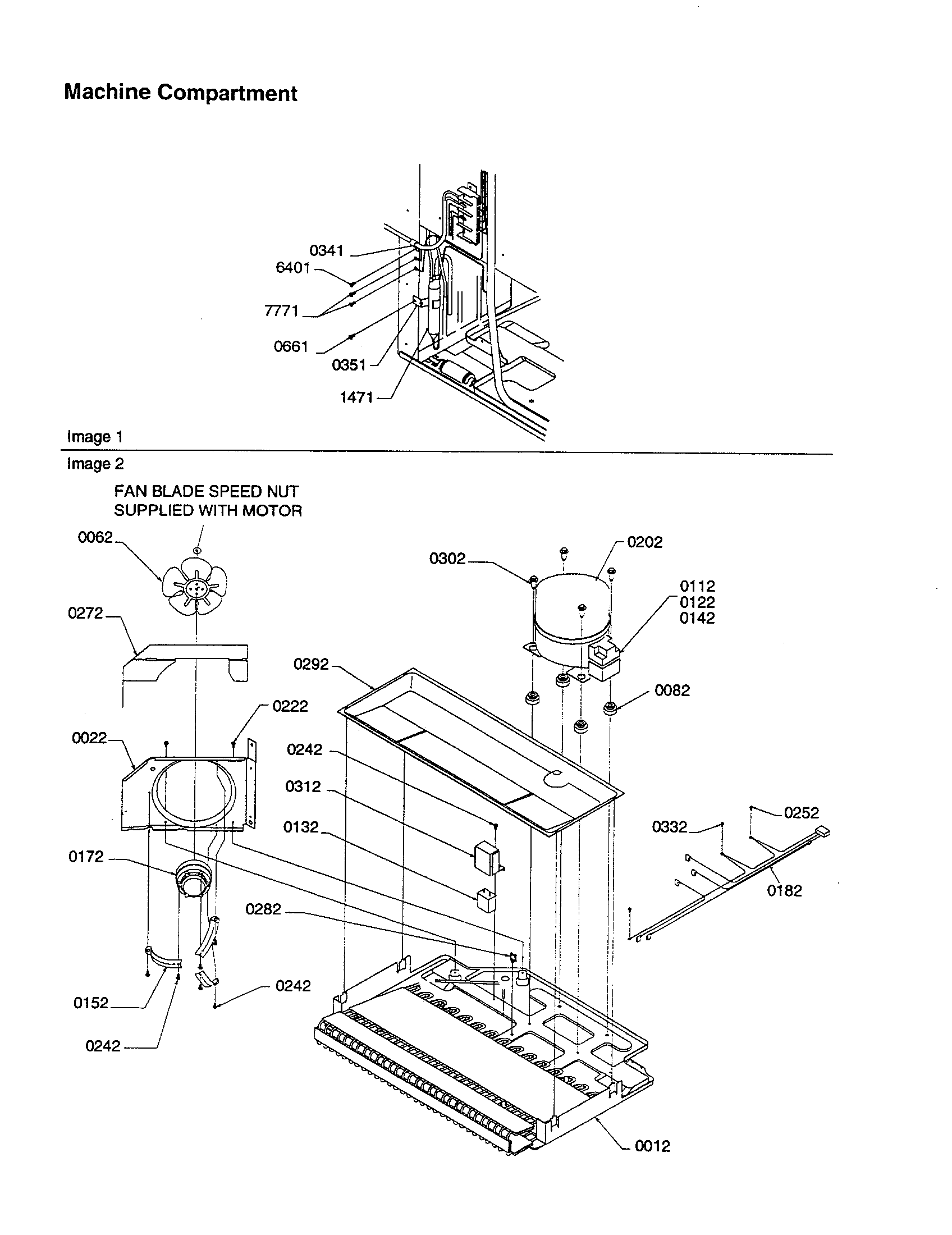 Amana TX21VE-P1301804WE machine compartment diagram