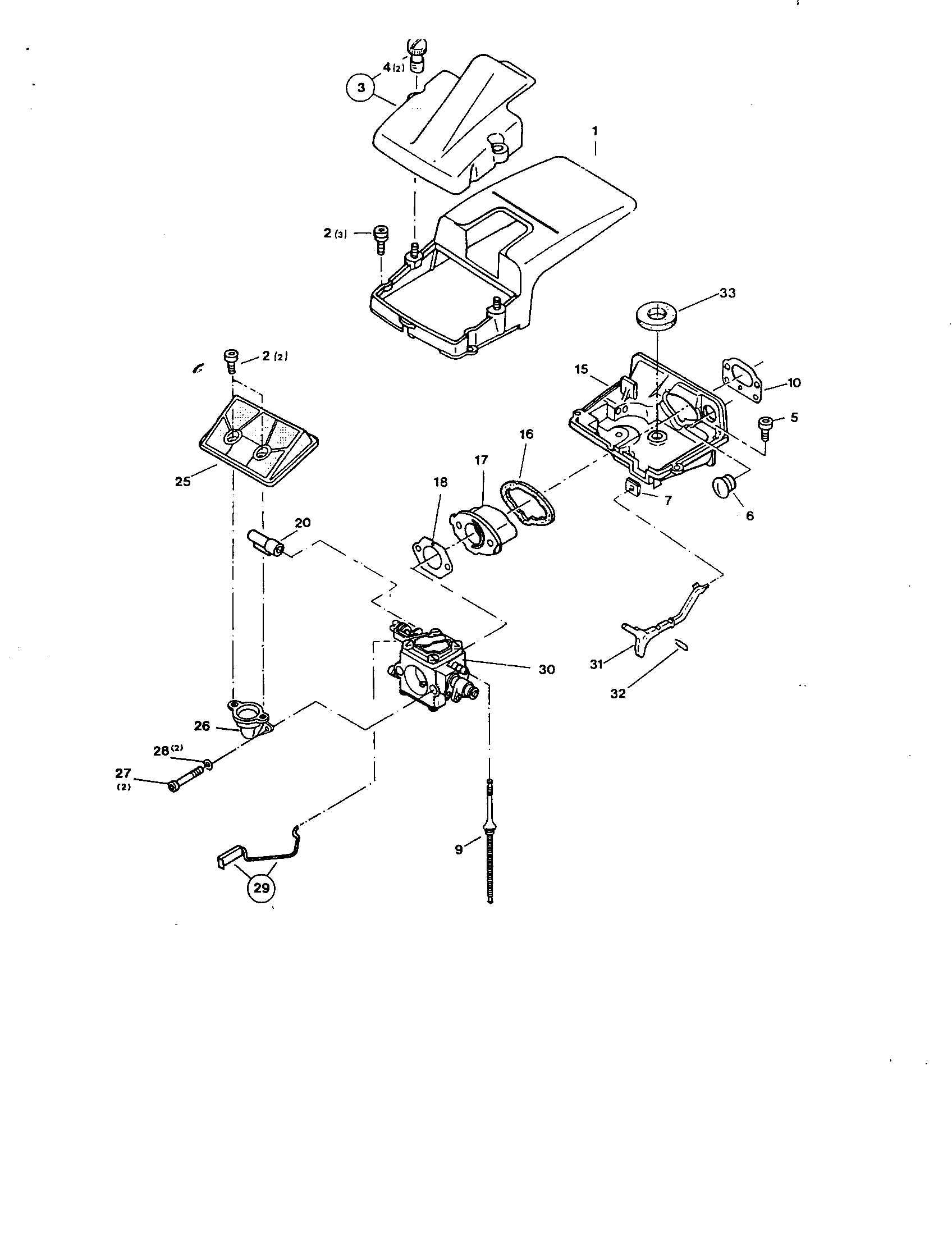 Makita DCS520I hood/air filter/intake system diagram
