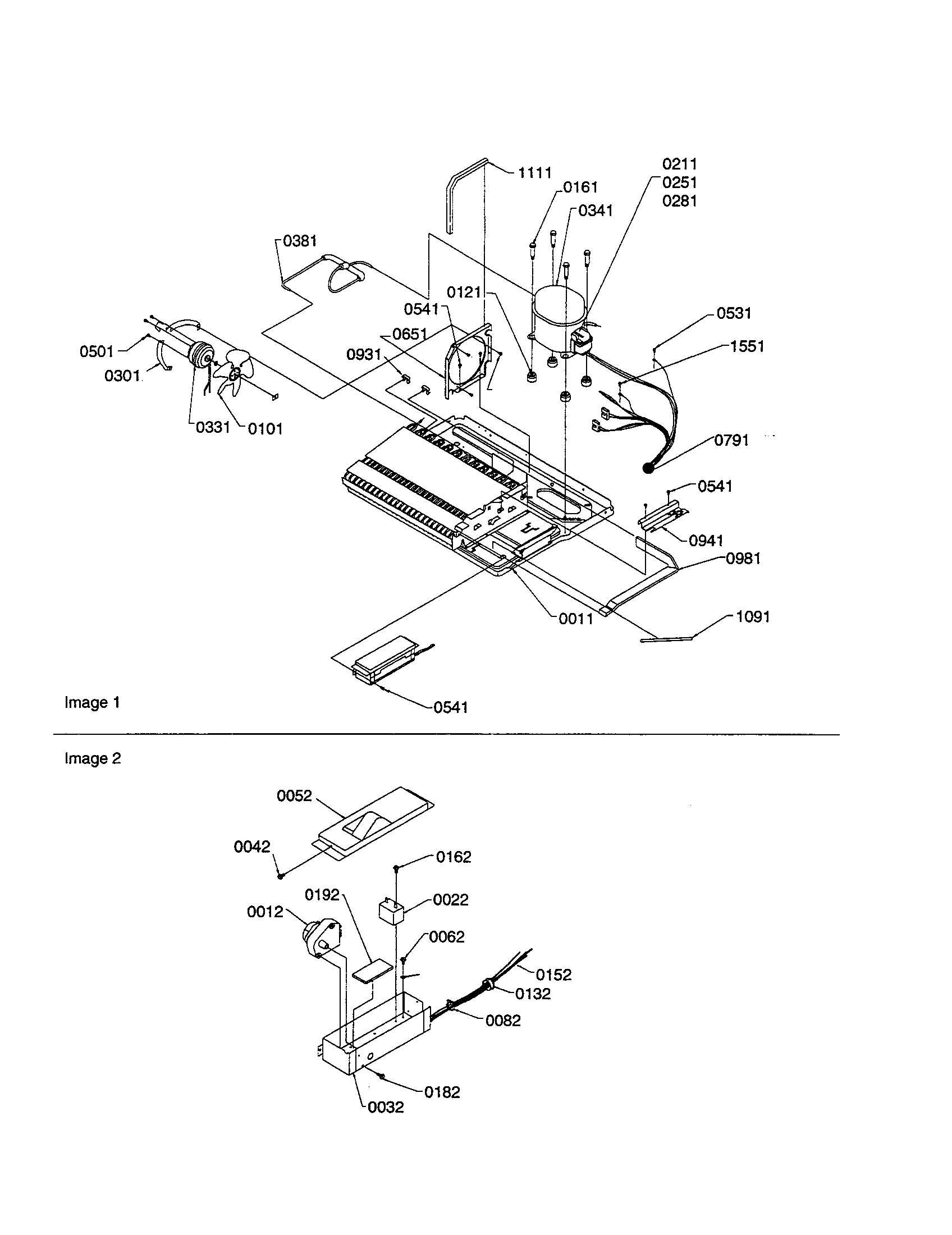 Amana SRI21VE-P1315601WE machine compartment/muffler/h.v.box diagram