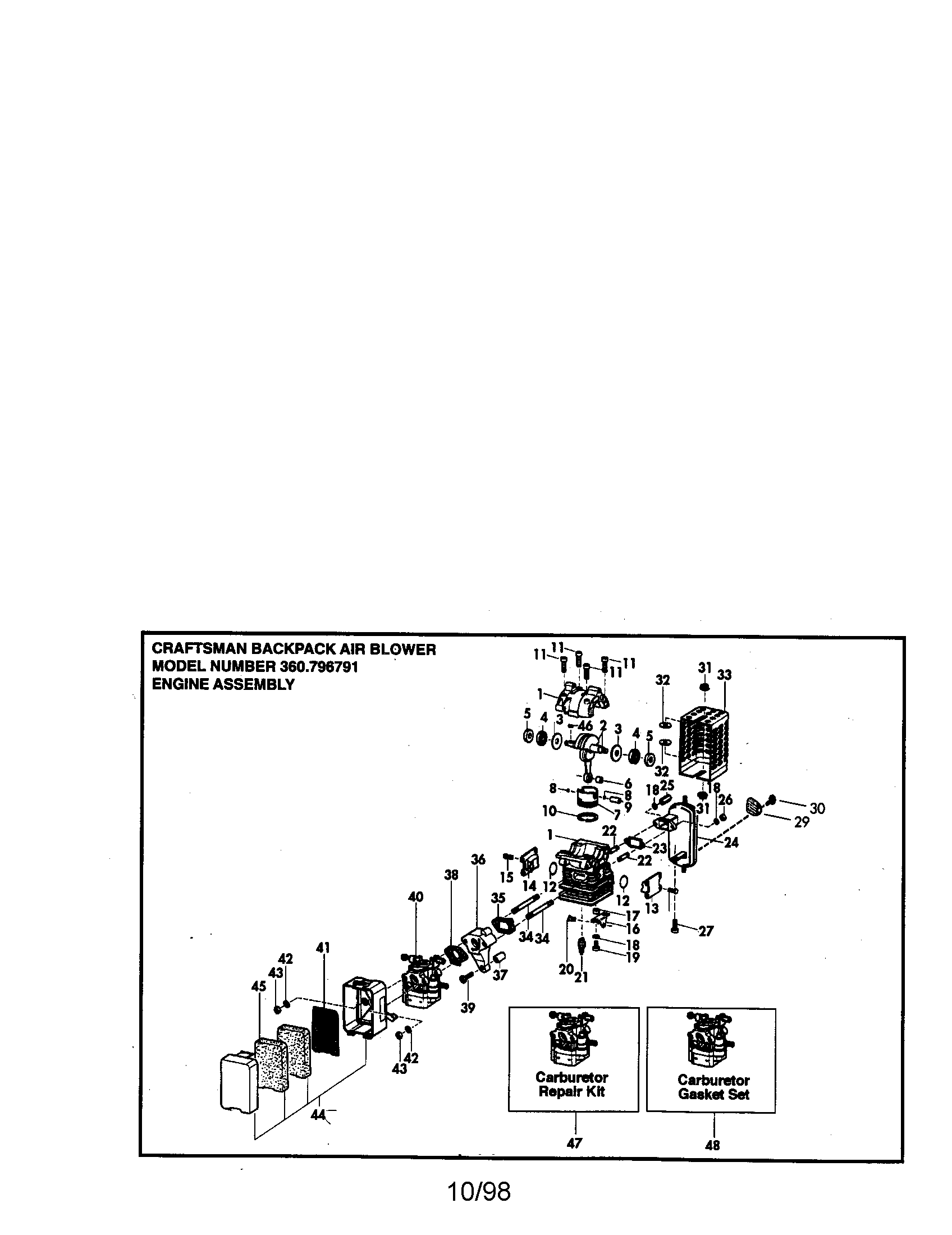 Craftsman 360796791 engine diagram