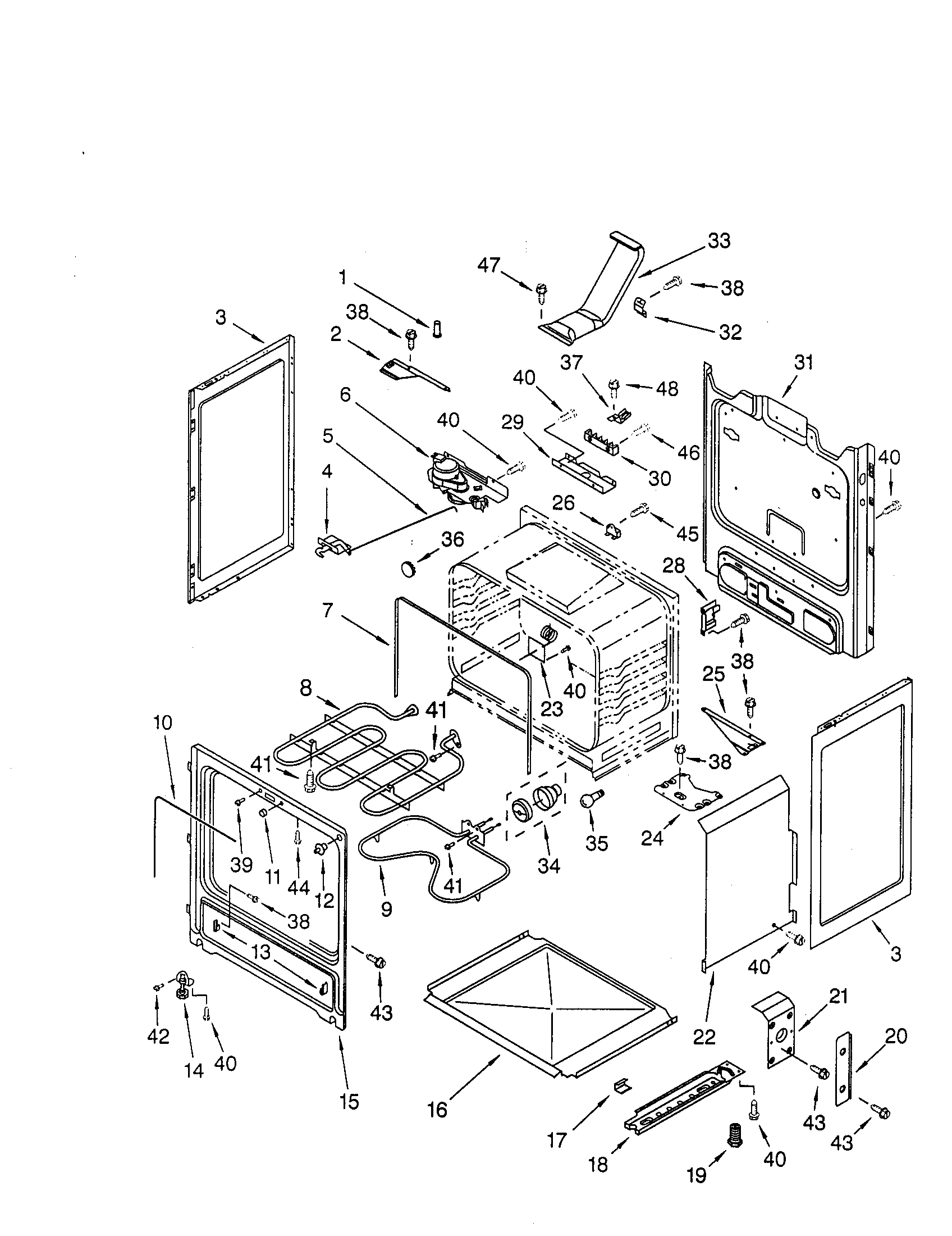 Kenmore 66595776890 chassis diagram