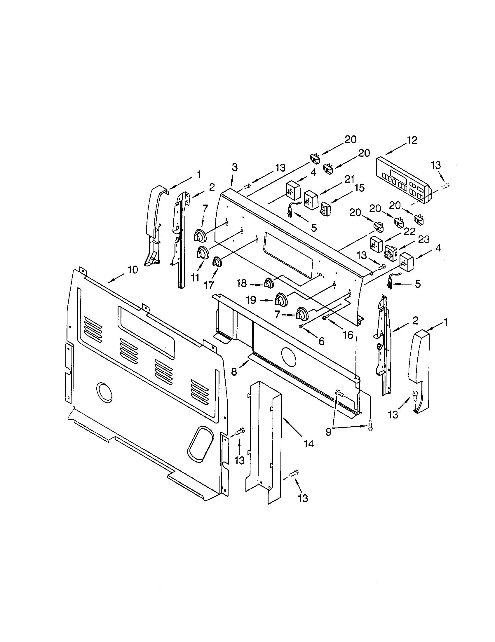 Kenmore 66595776890 control panel diagram