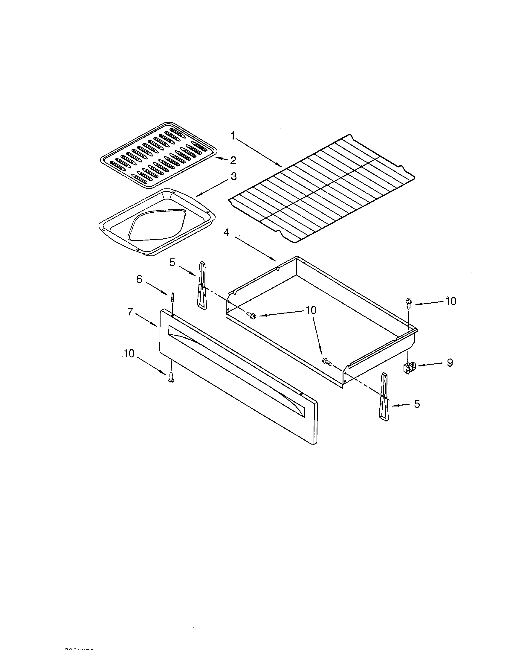Kenmore 66595776890 drawer and broiler diagram