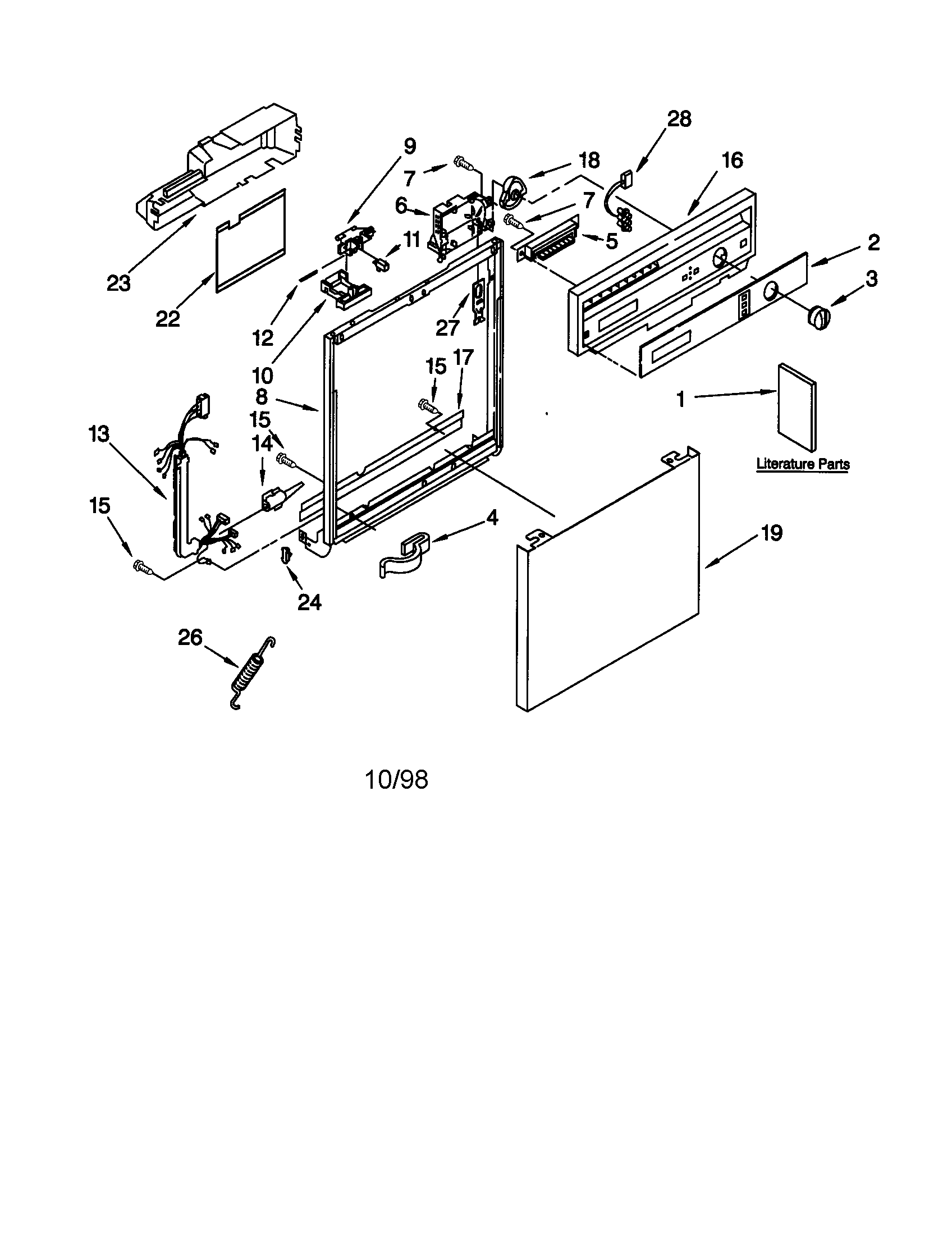 Kenmore 110773813 frame and console diagram