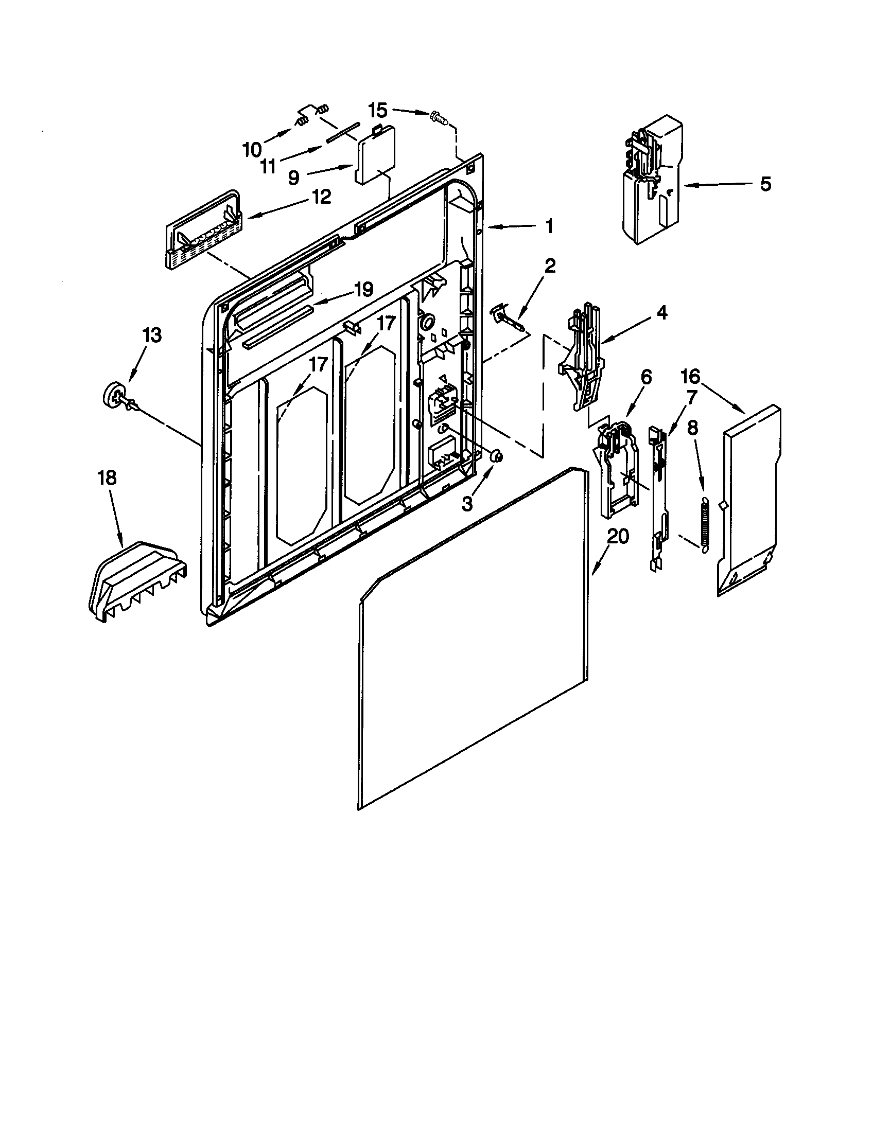 Kenmore 110773813 inner door diagram