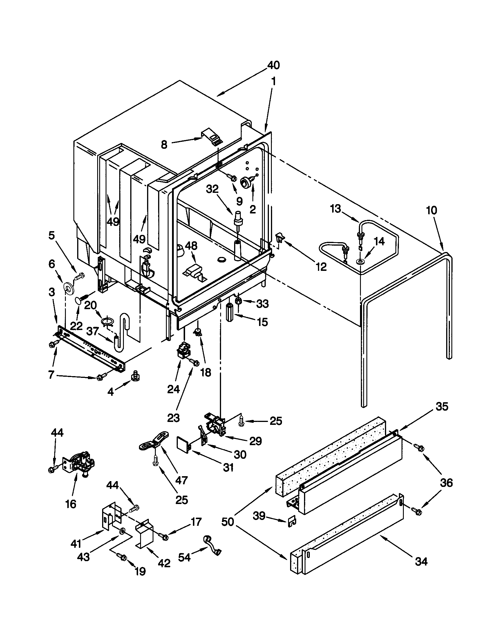 Kenmore 110773813 tub assembly diagram
