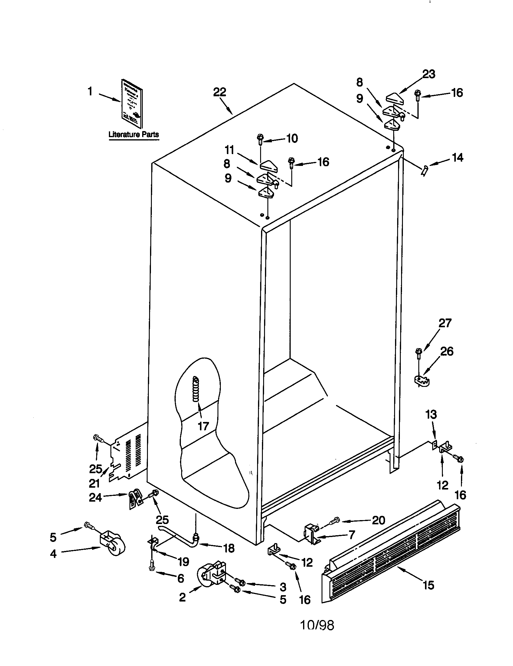 Kenmore 10657072791 cabinet diagram